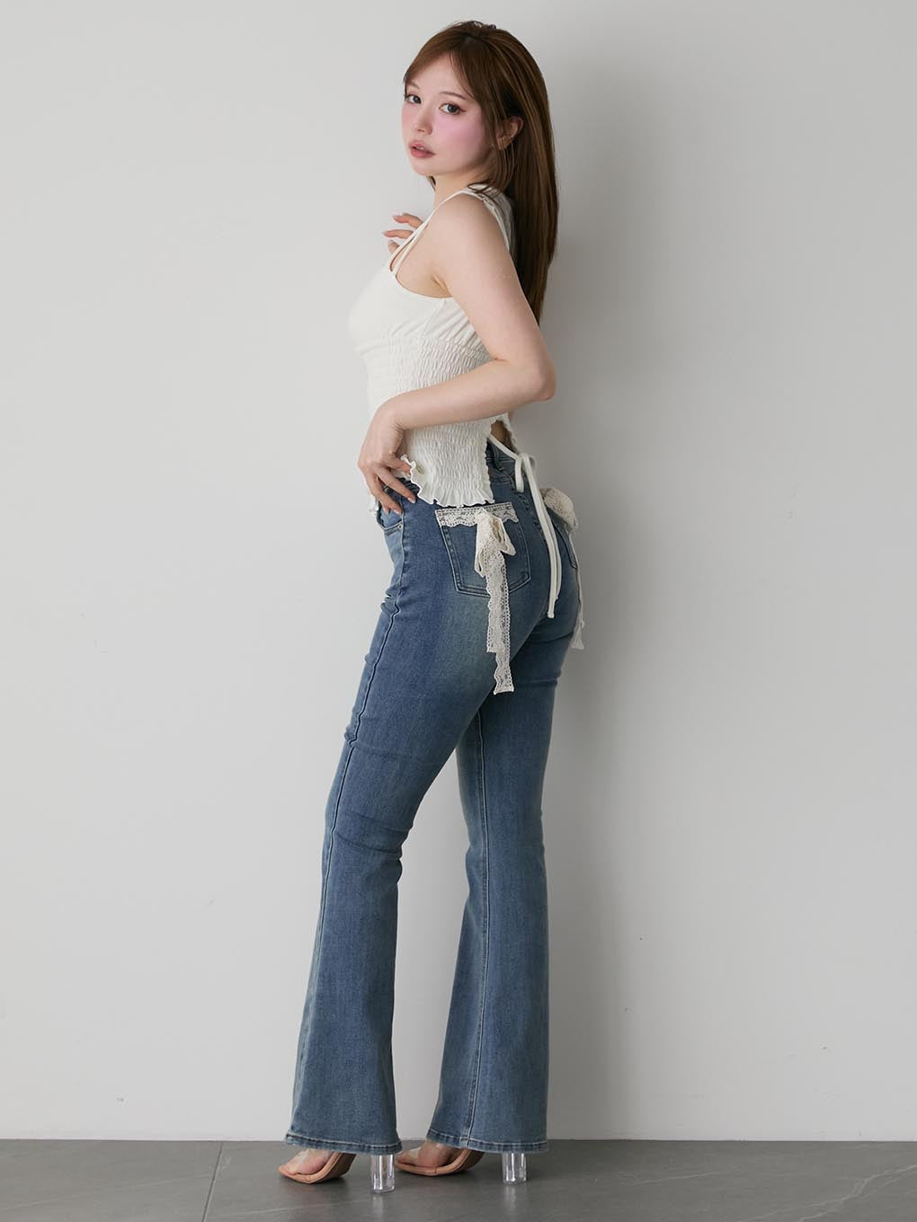 Ami shirring logo tops