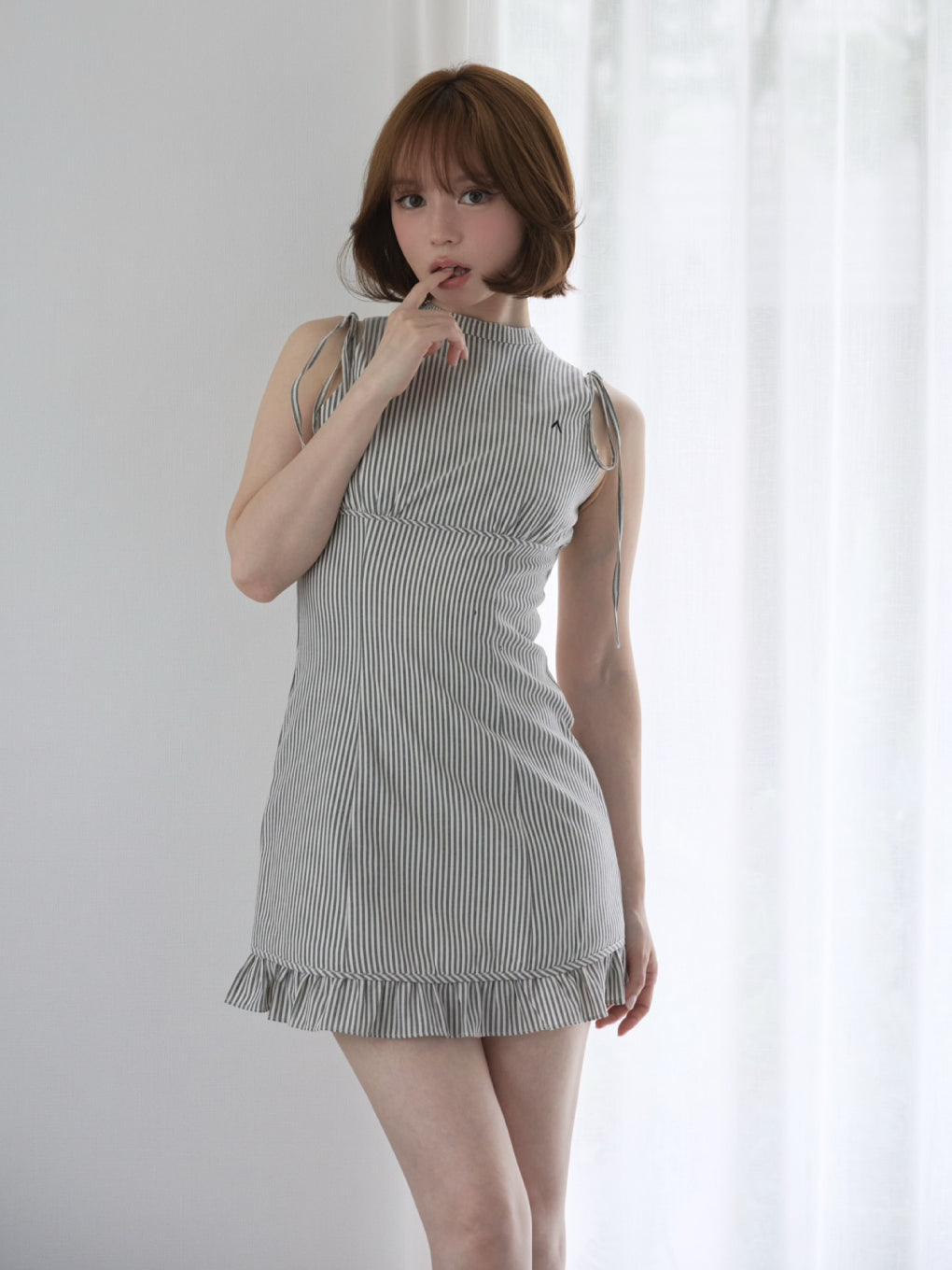 Ann stripe mini dress