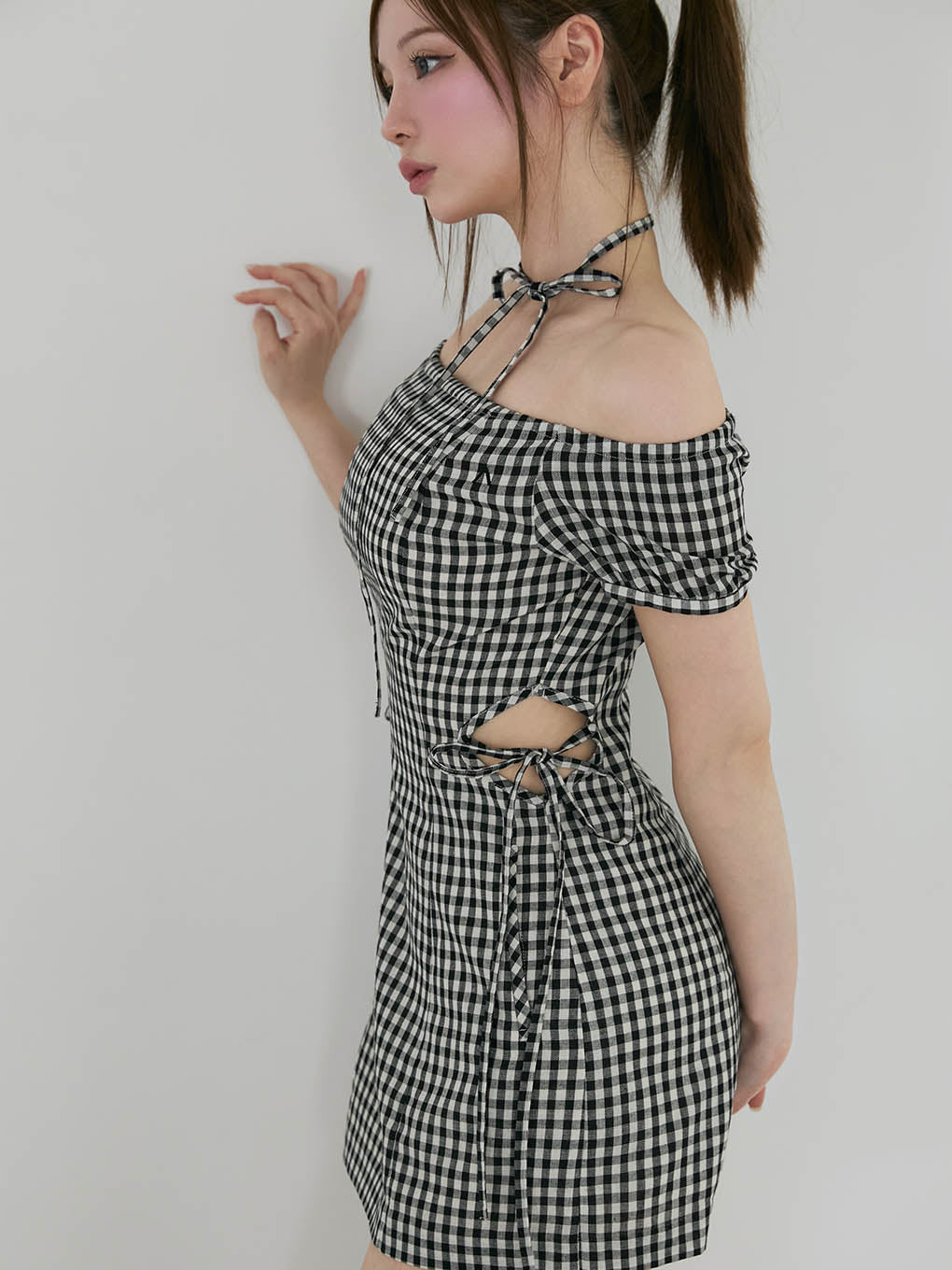 Becky check mini dress