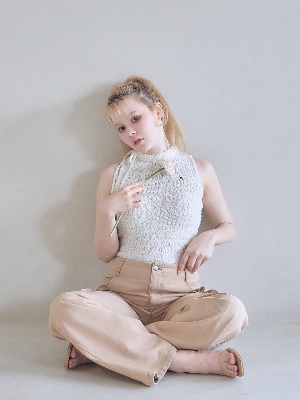 Back ribbon cargo pants