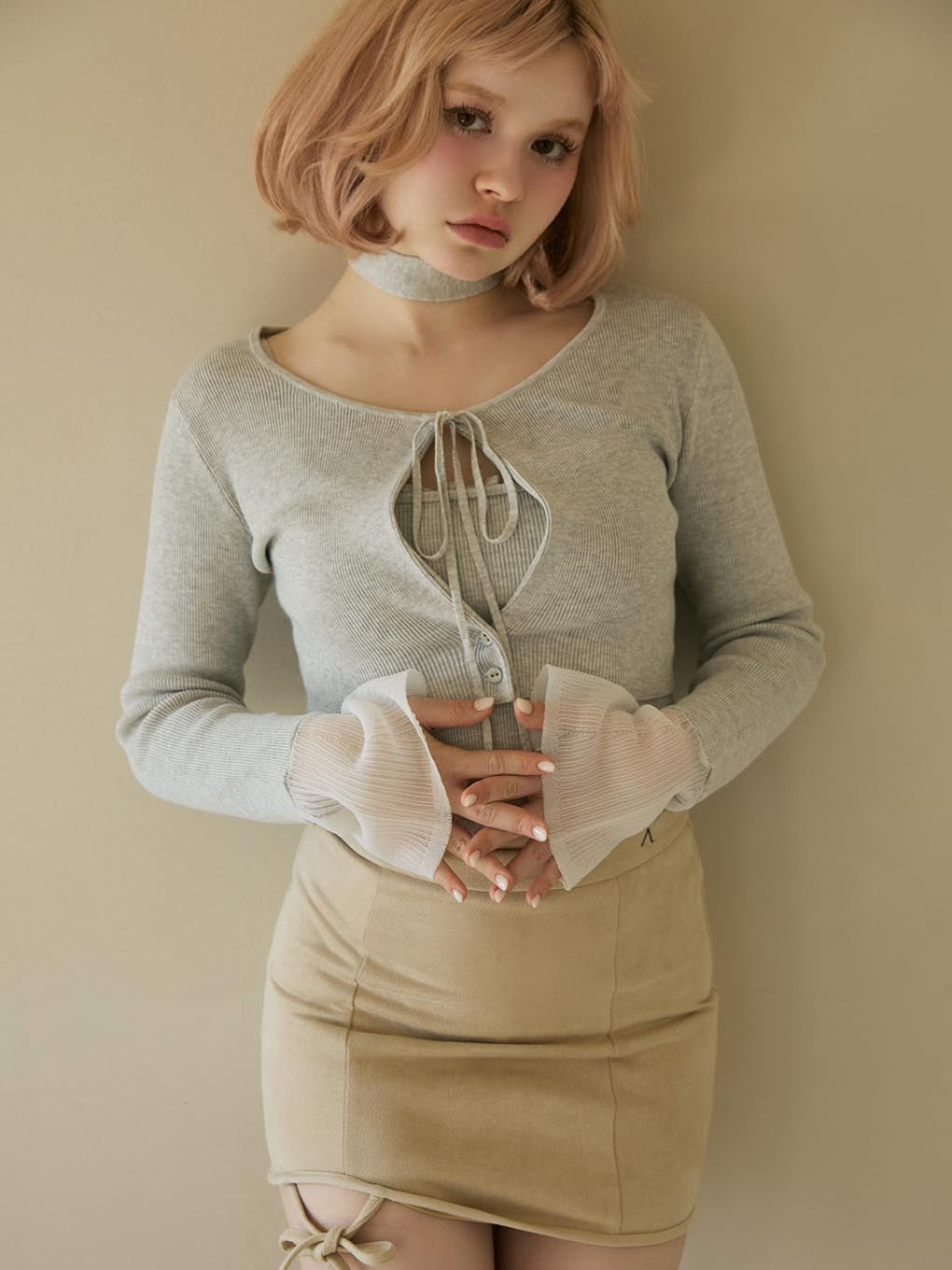 Candy sleeve knit set