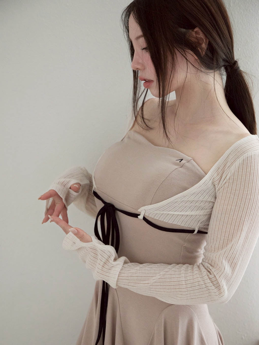 Lona ribbon mini dress