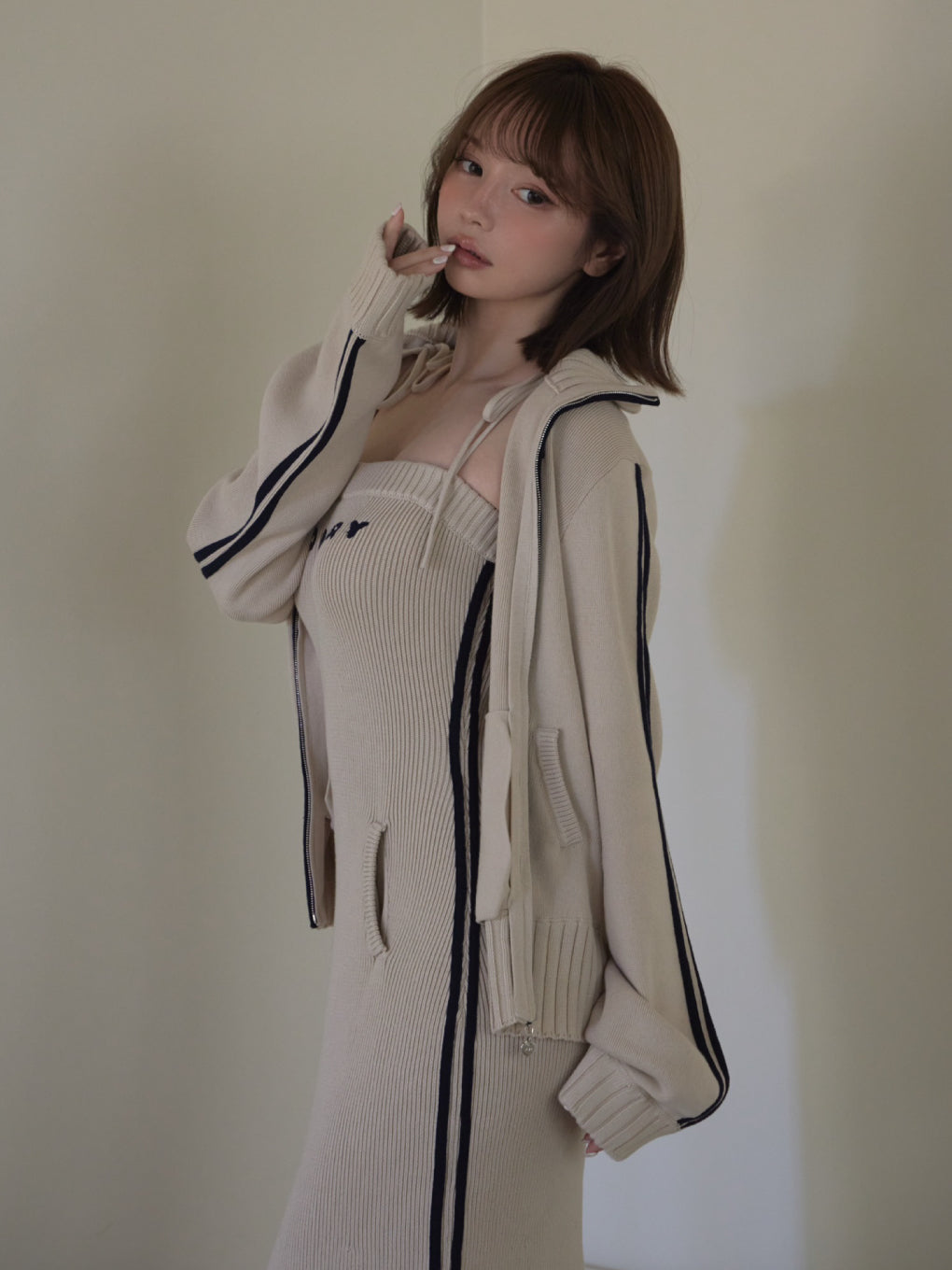 Zoe full zip set long dress
