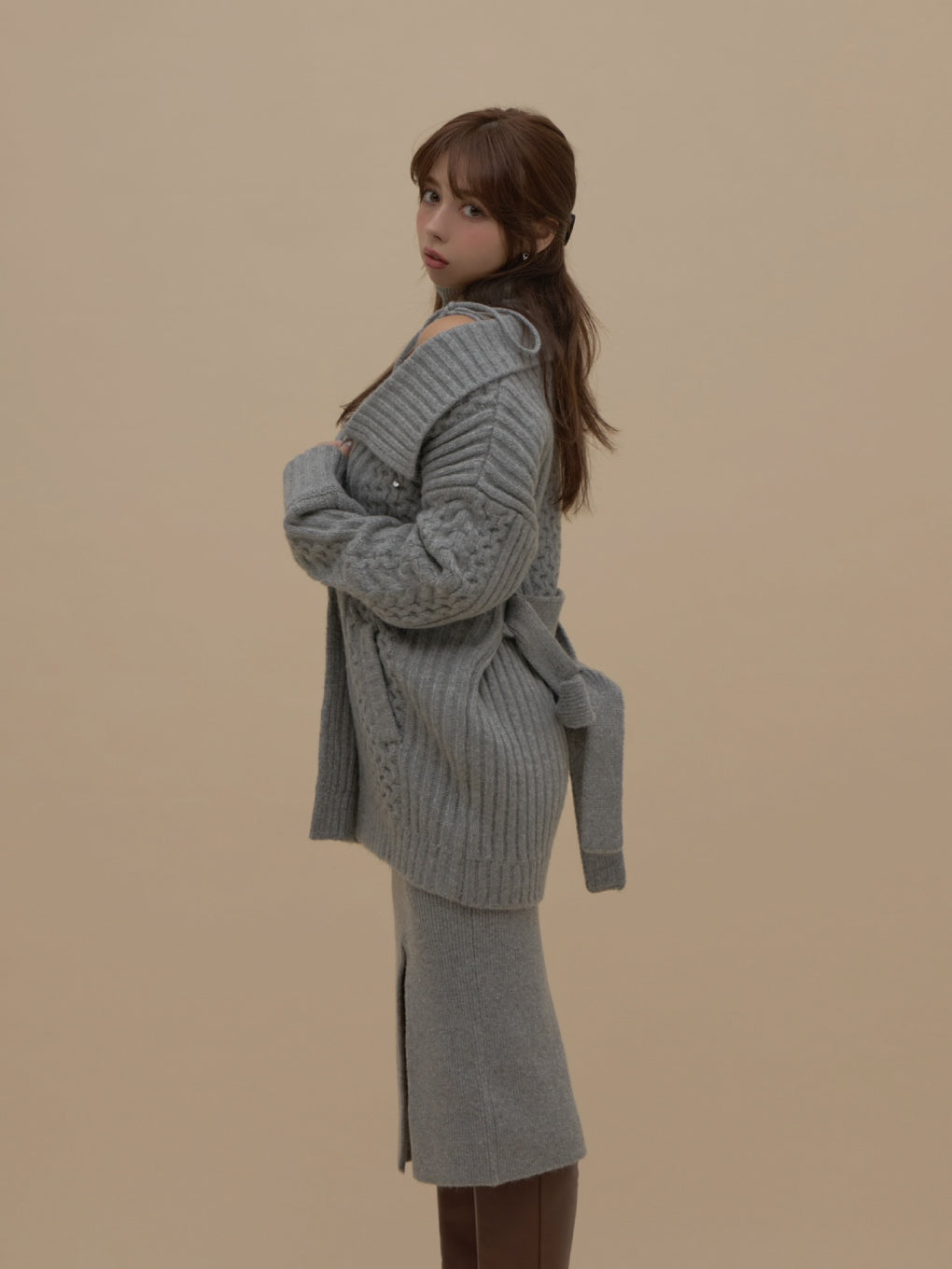 Nana cable knit set dress