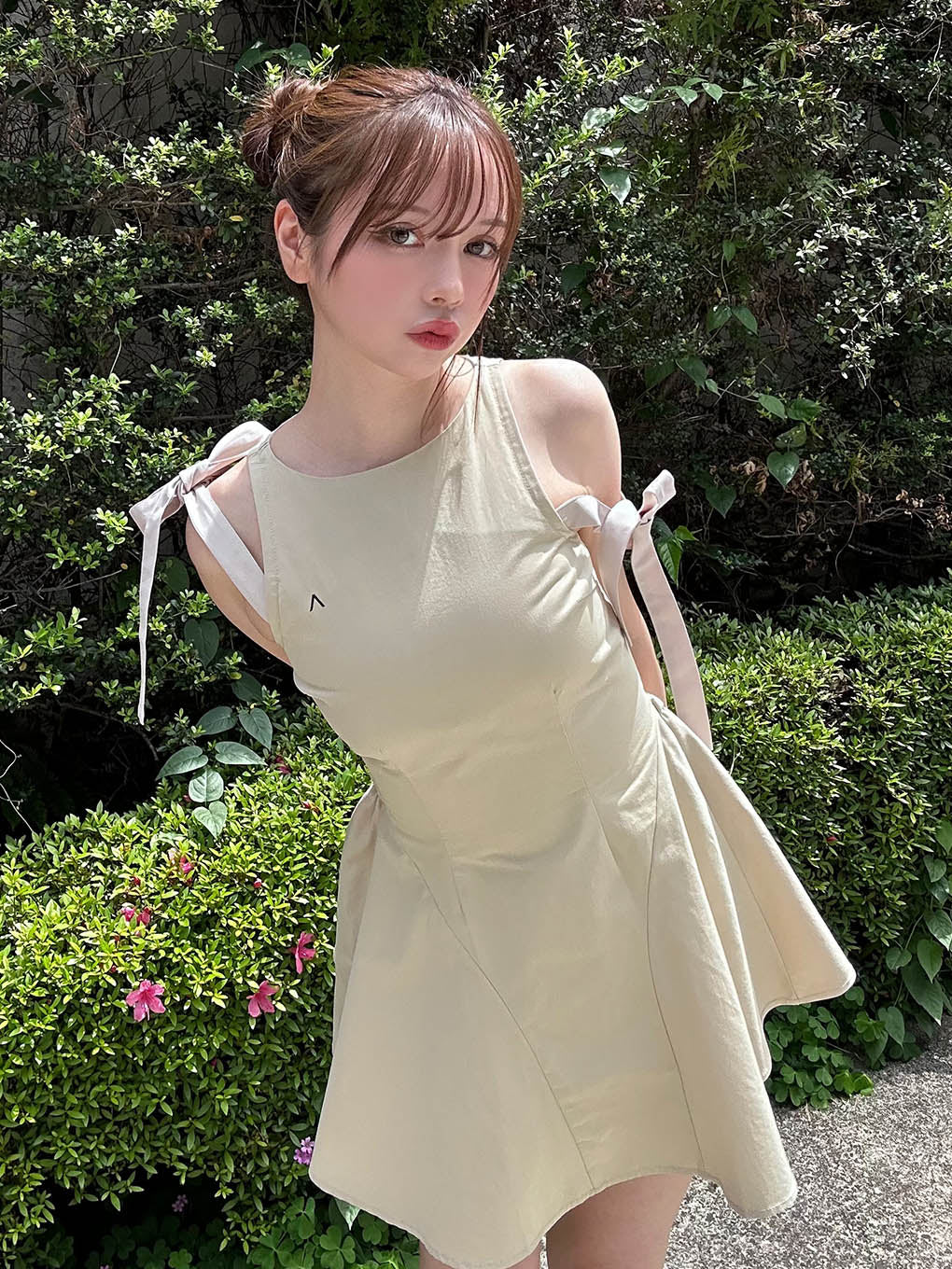 Jozy ribbon flare mini dress