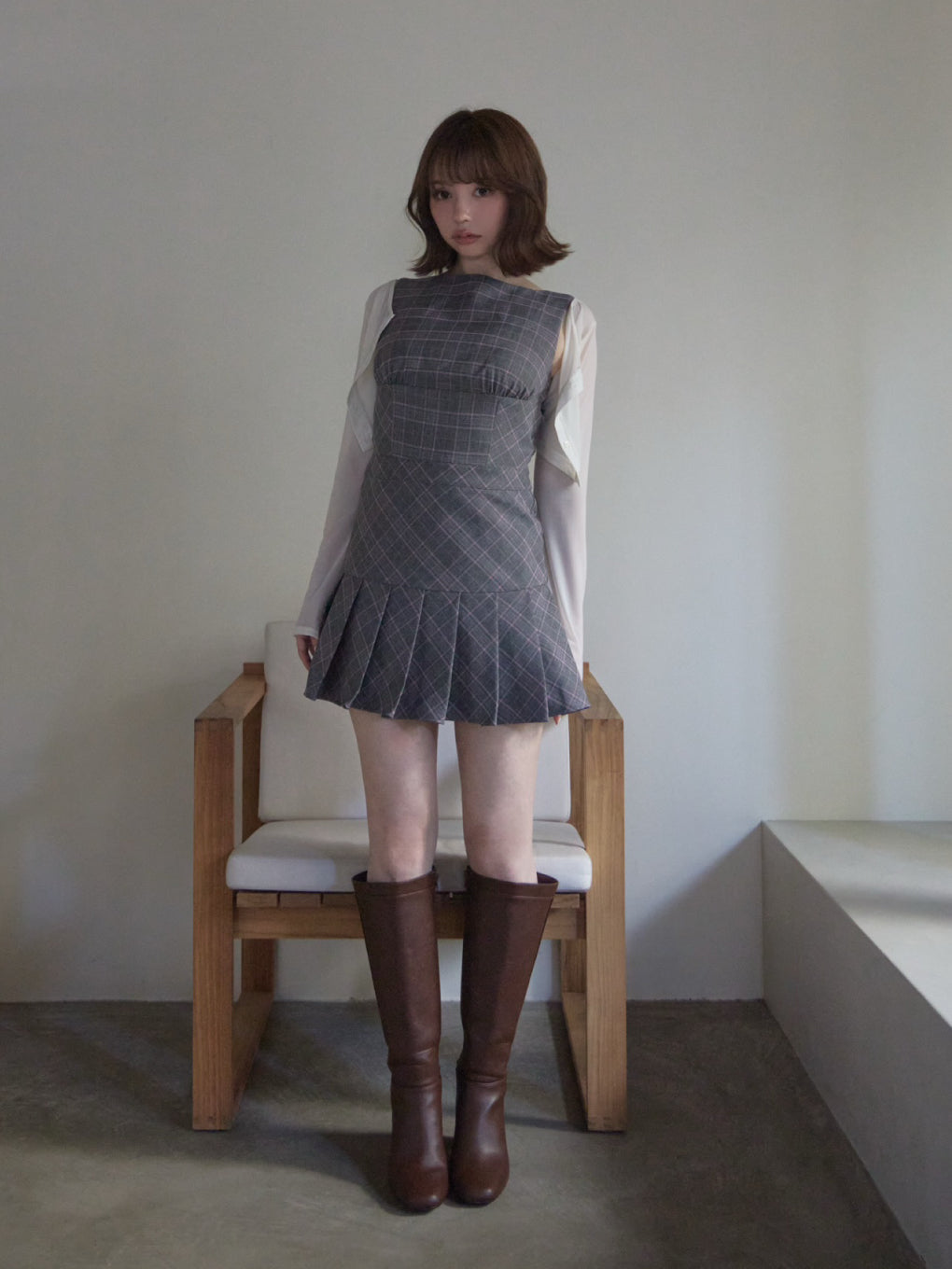 Donna check mini dress