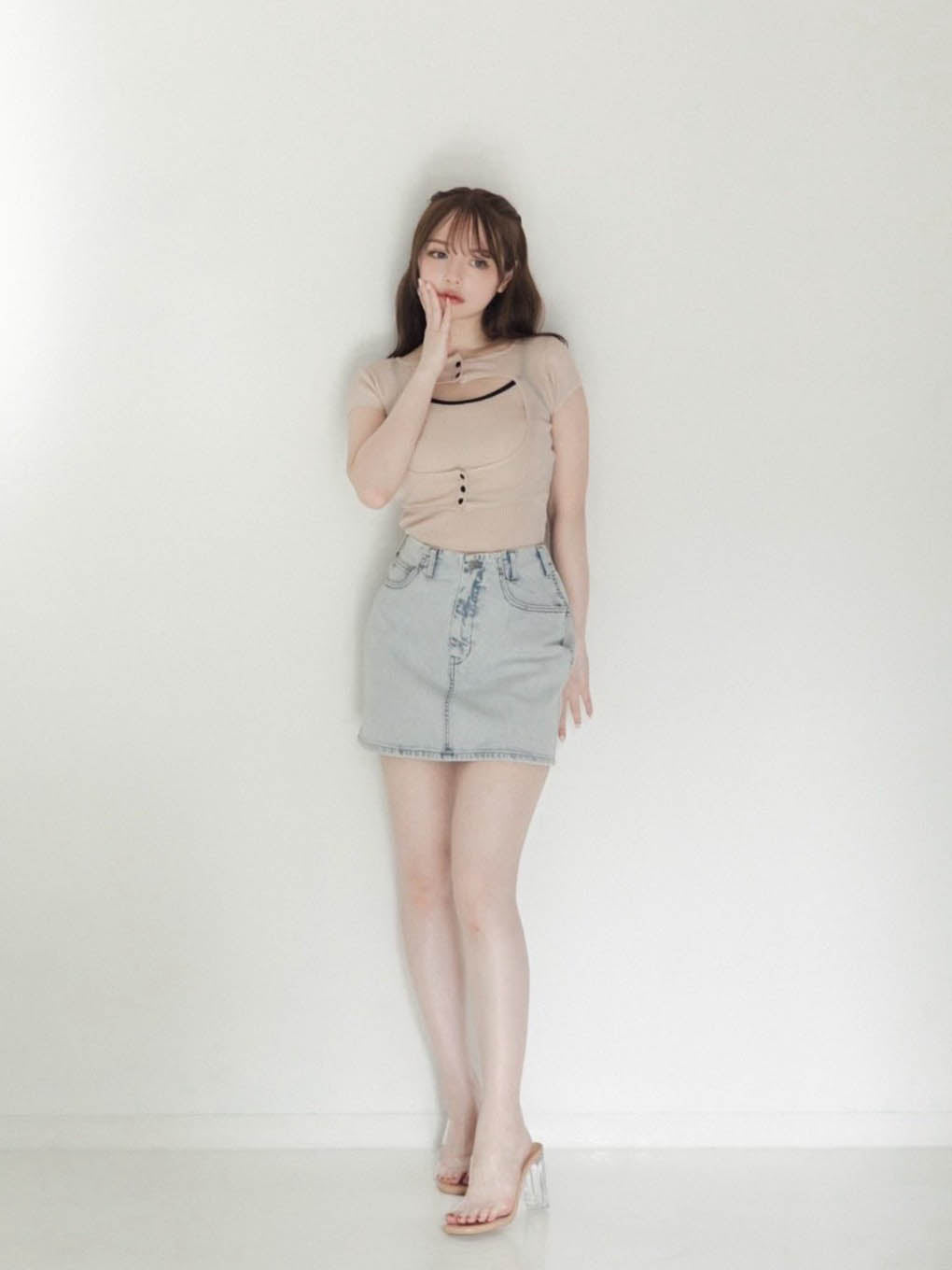 Elf button knit tops