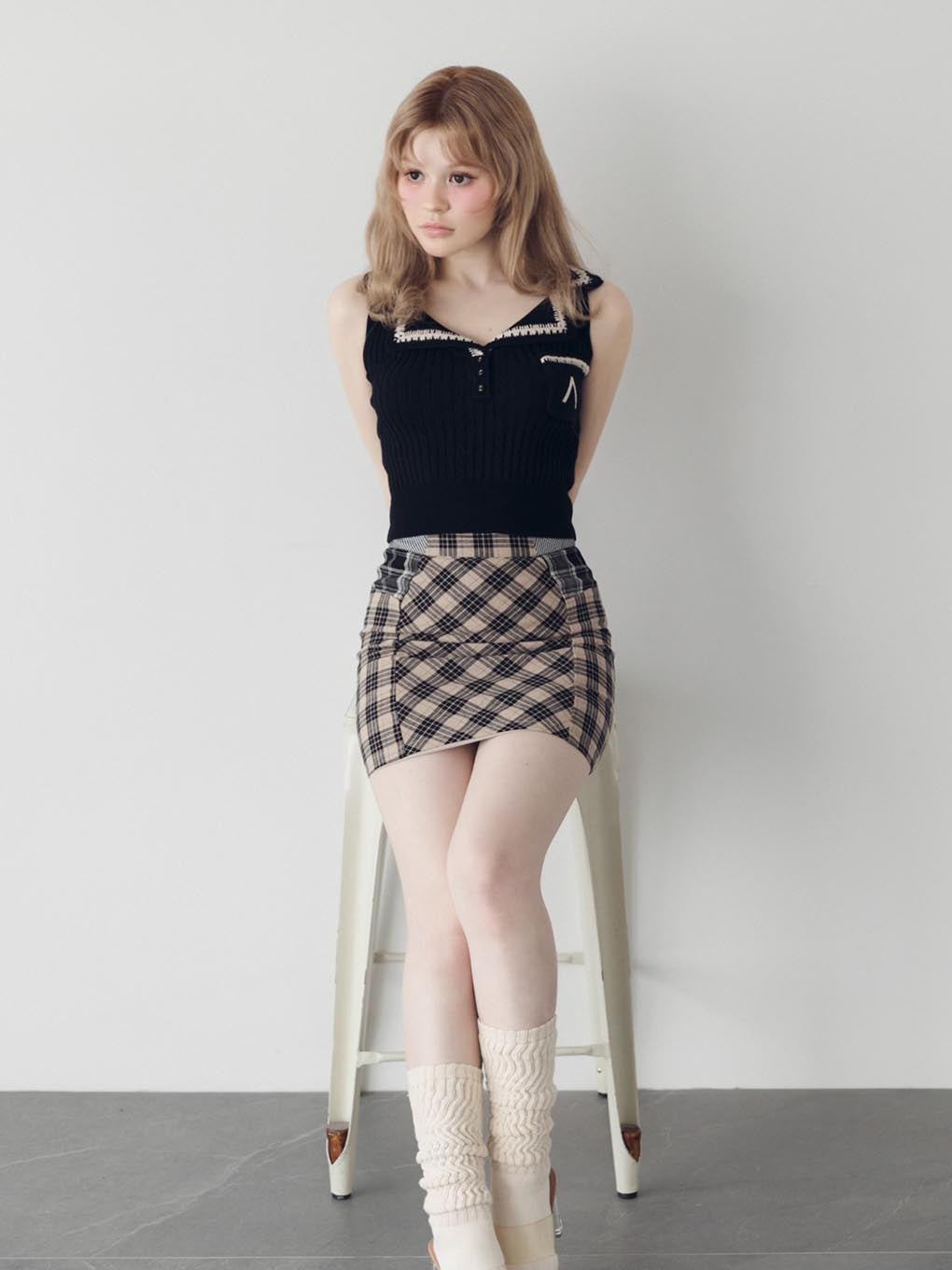 Anna check skirt