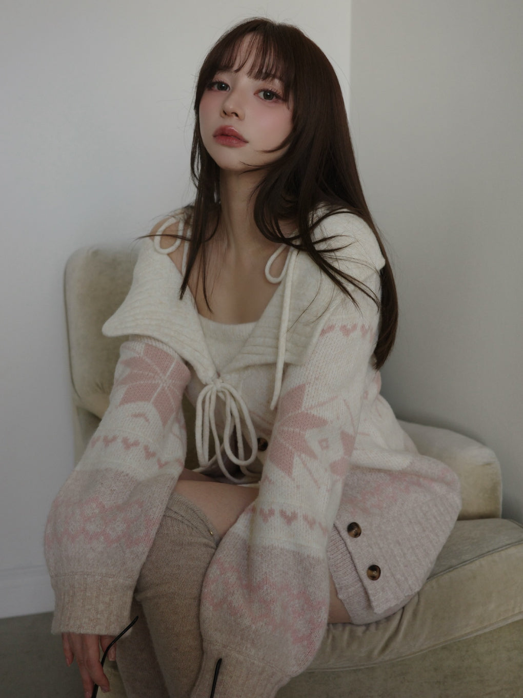 Heart nordic cardigan set up
