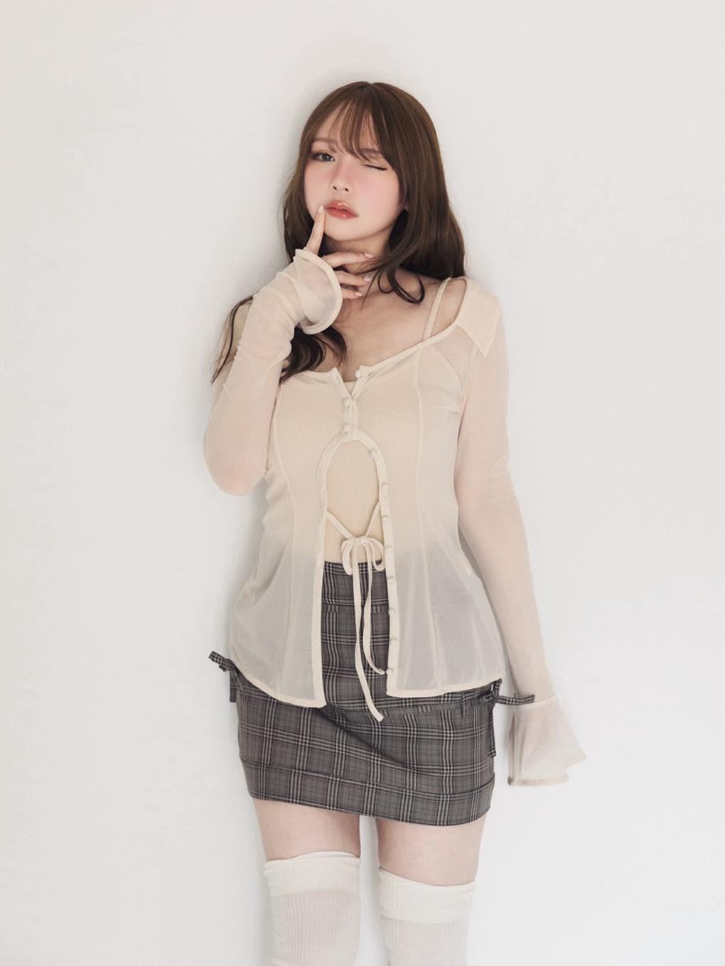 Jean tulle cardigan