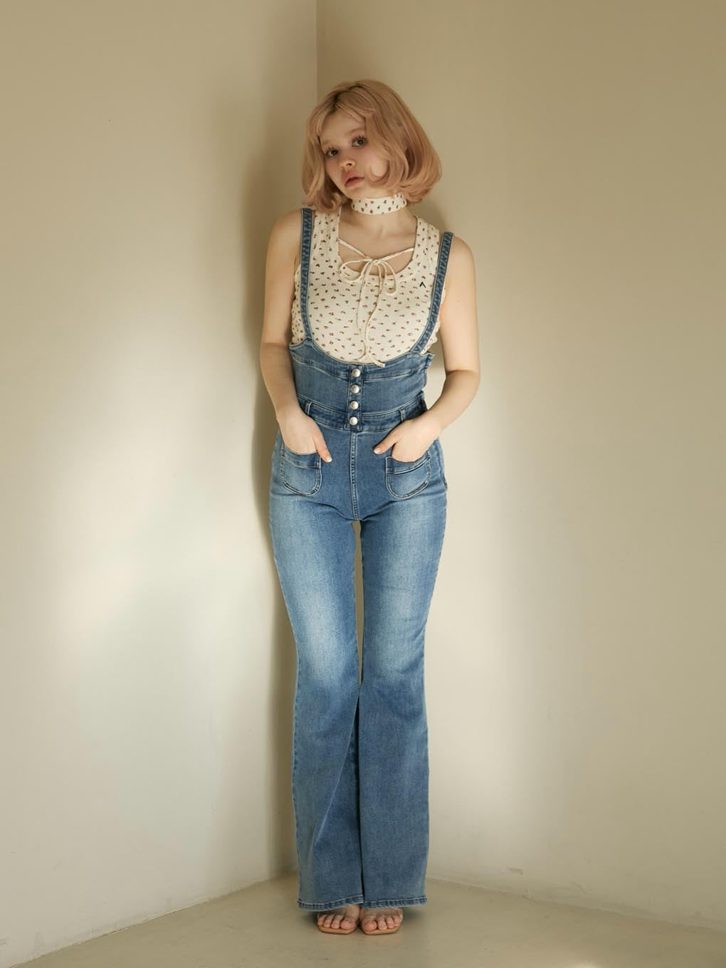 Heart hip denim allinone