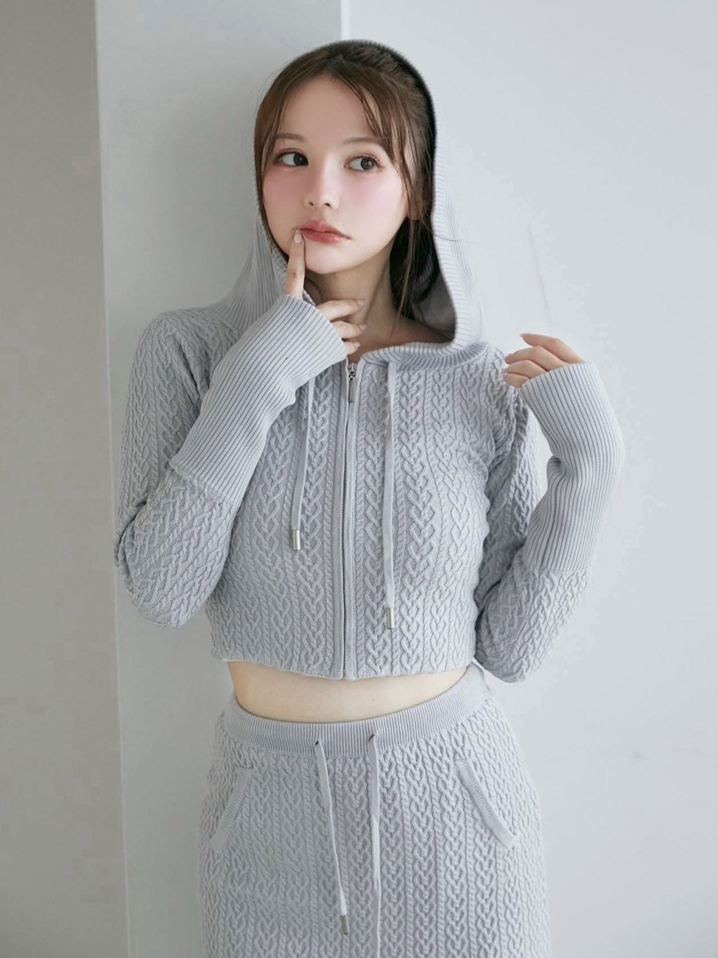 Heart cable knit set up