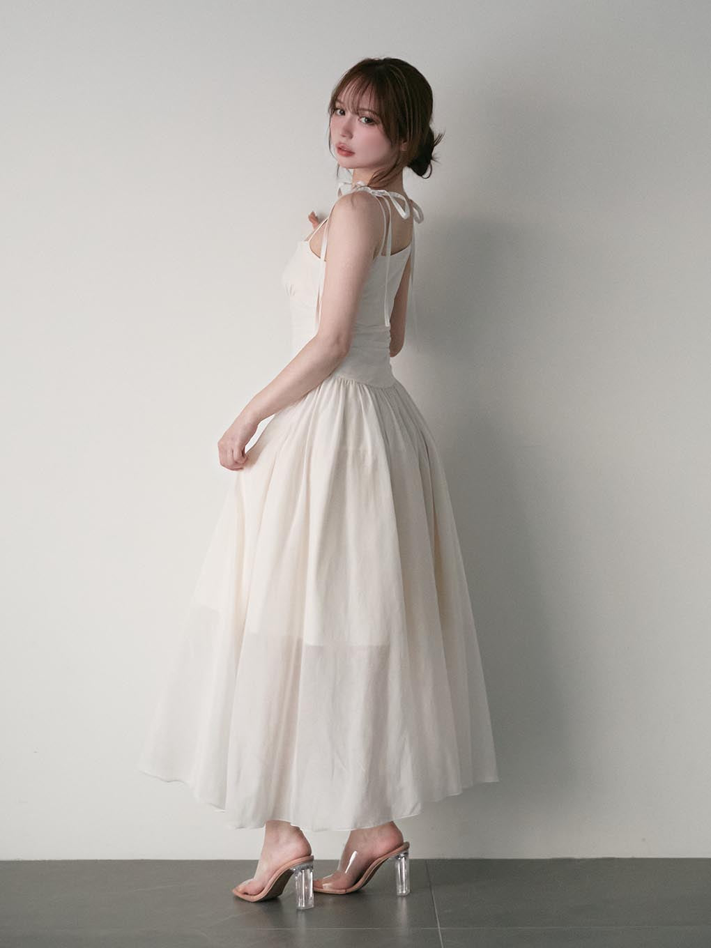 Wendy seethrough flare dress