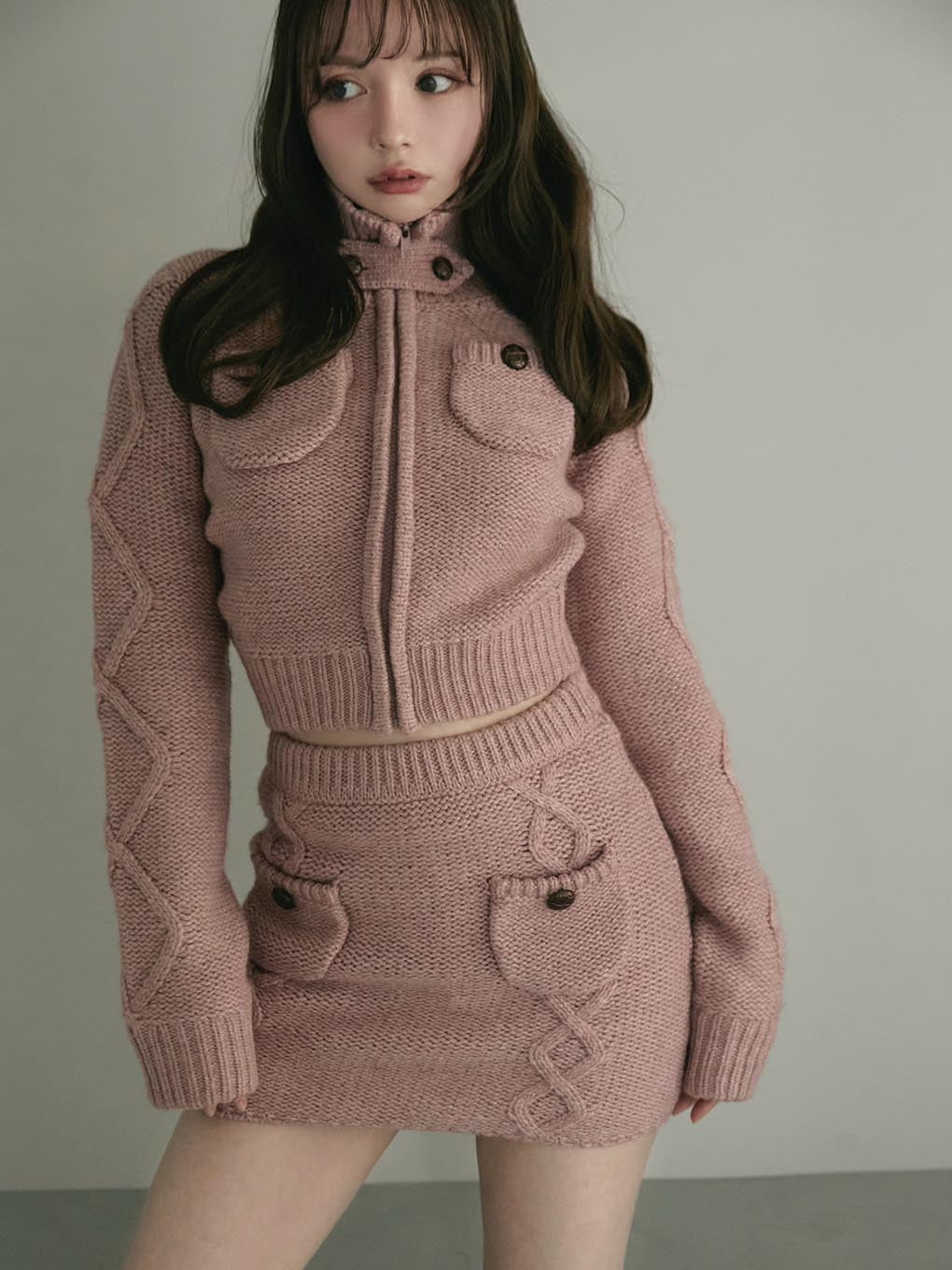 ANDMARY】Snow knit set up 