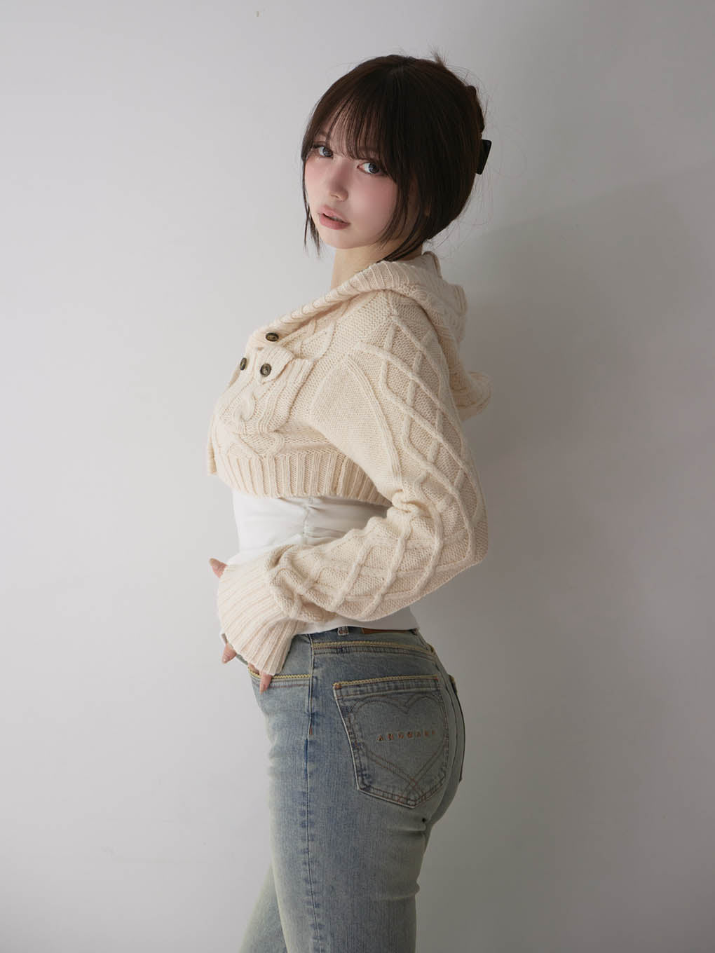 Mary logo cable knit set