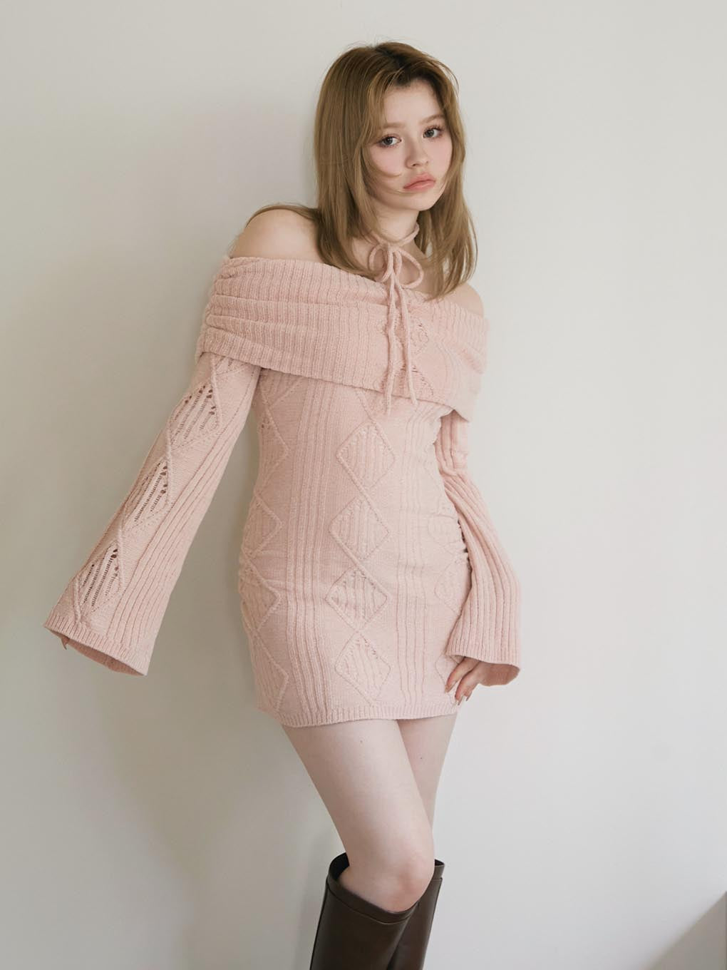 Cameron cable knit mini dress