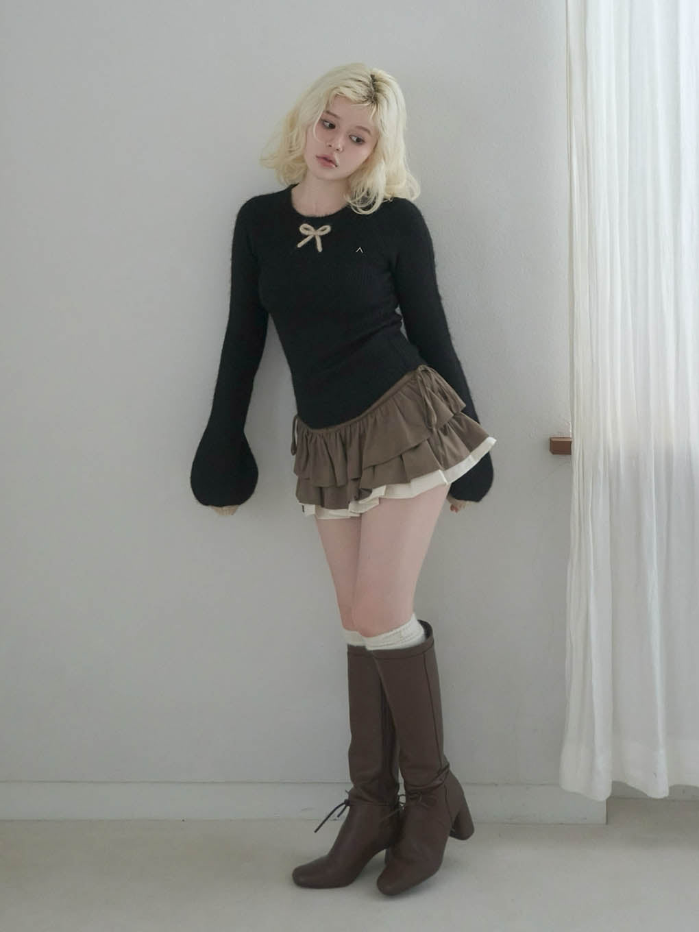 Baby ribbon knit tops
