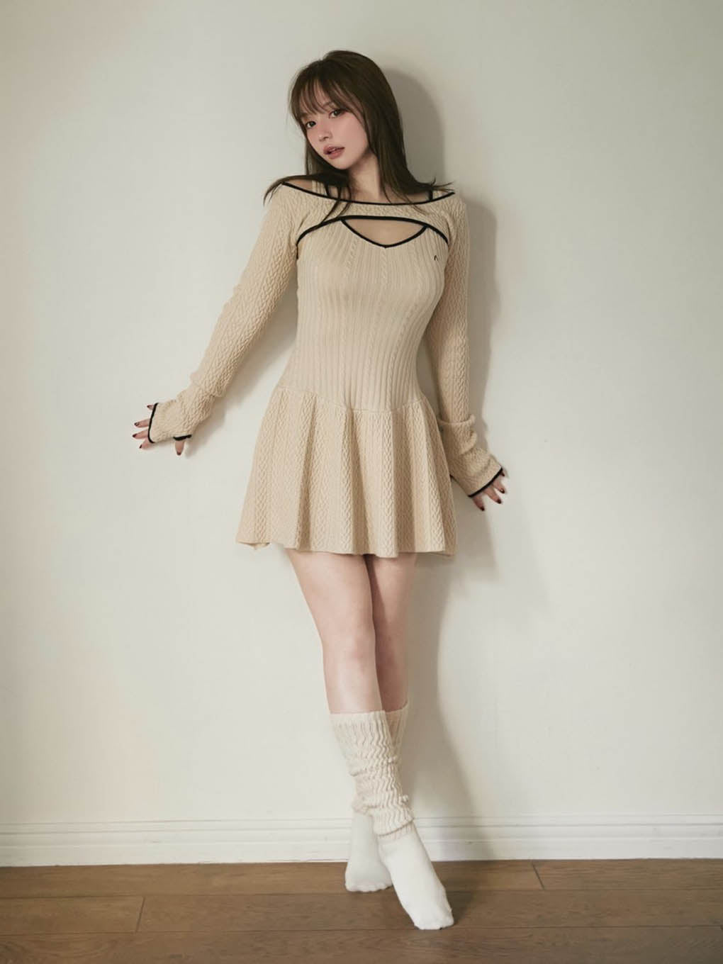 Nana cable flare mini dress