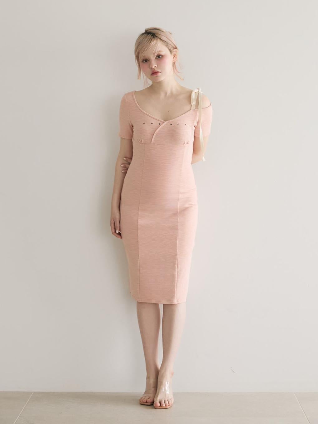 Mary logo ribbon midium dress