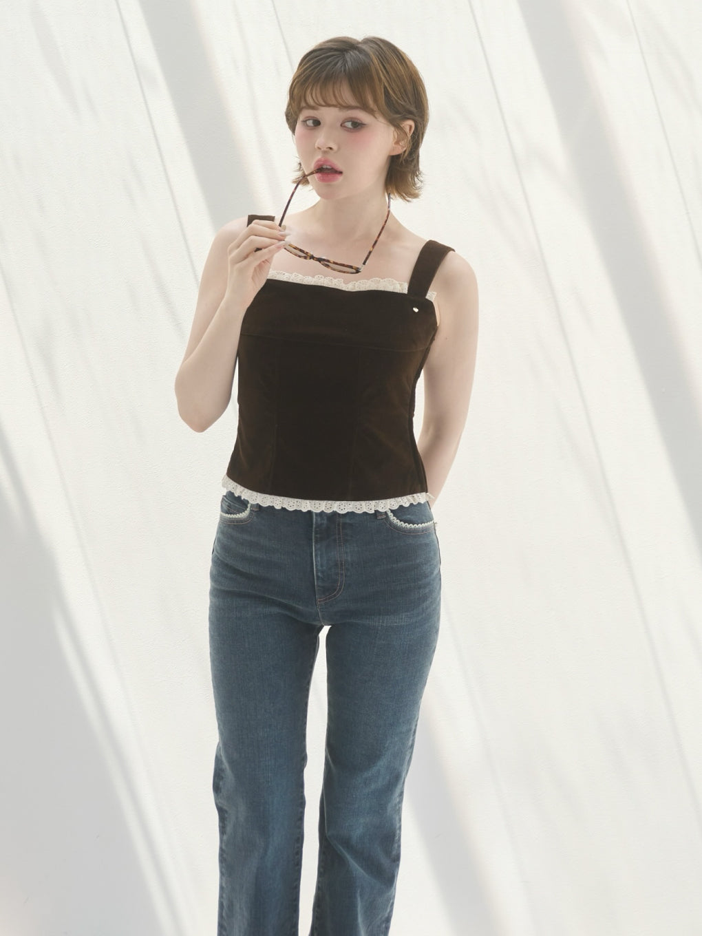 Velour frill tops