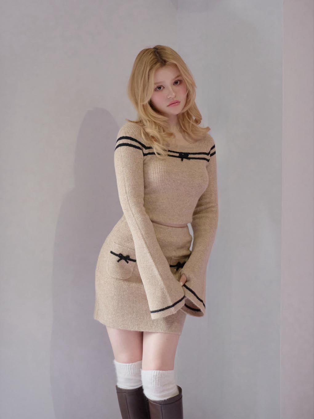 Blair ribbon knit tops