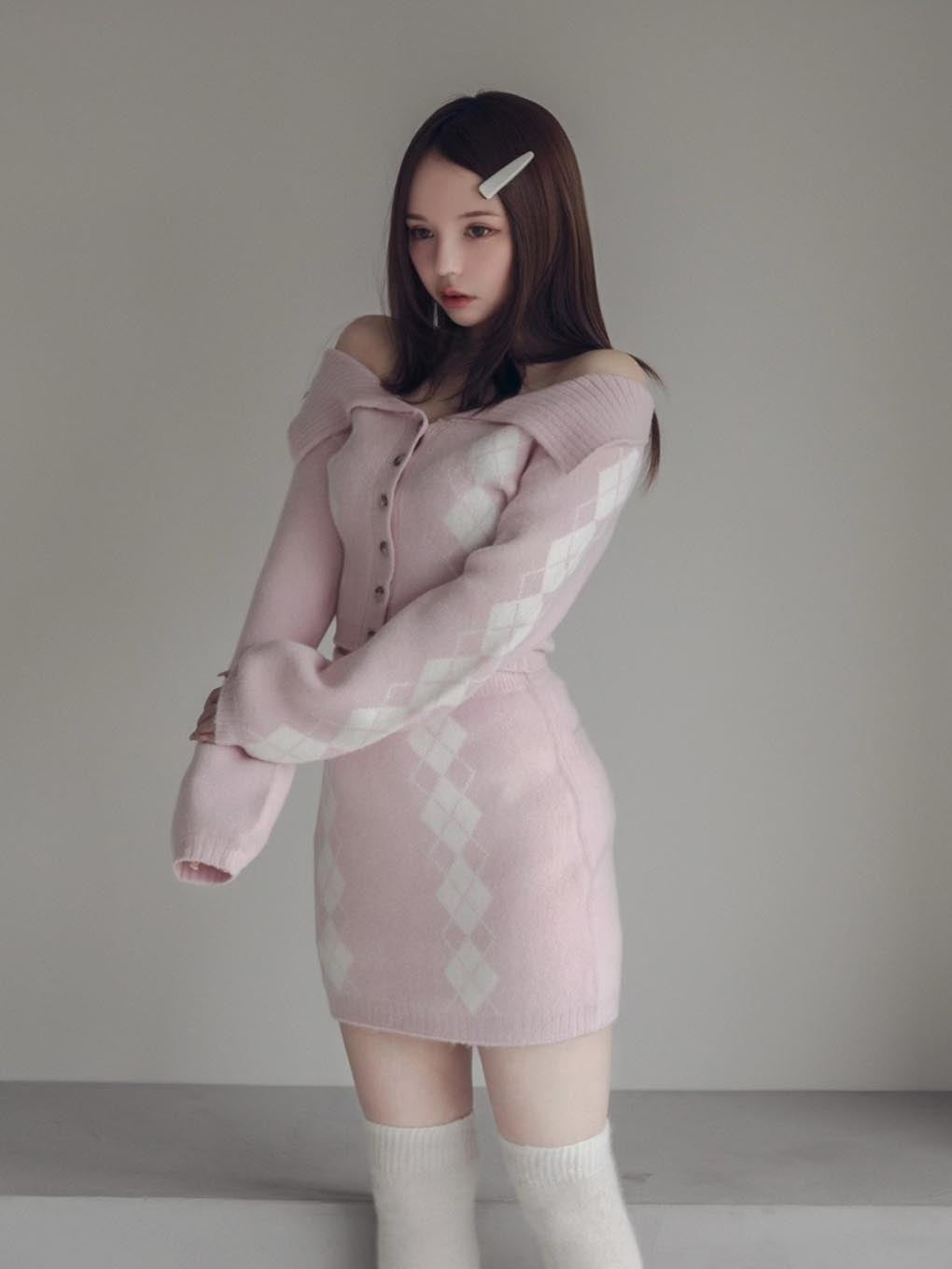 Dona argyle knit set up