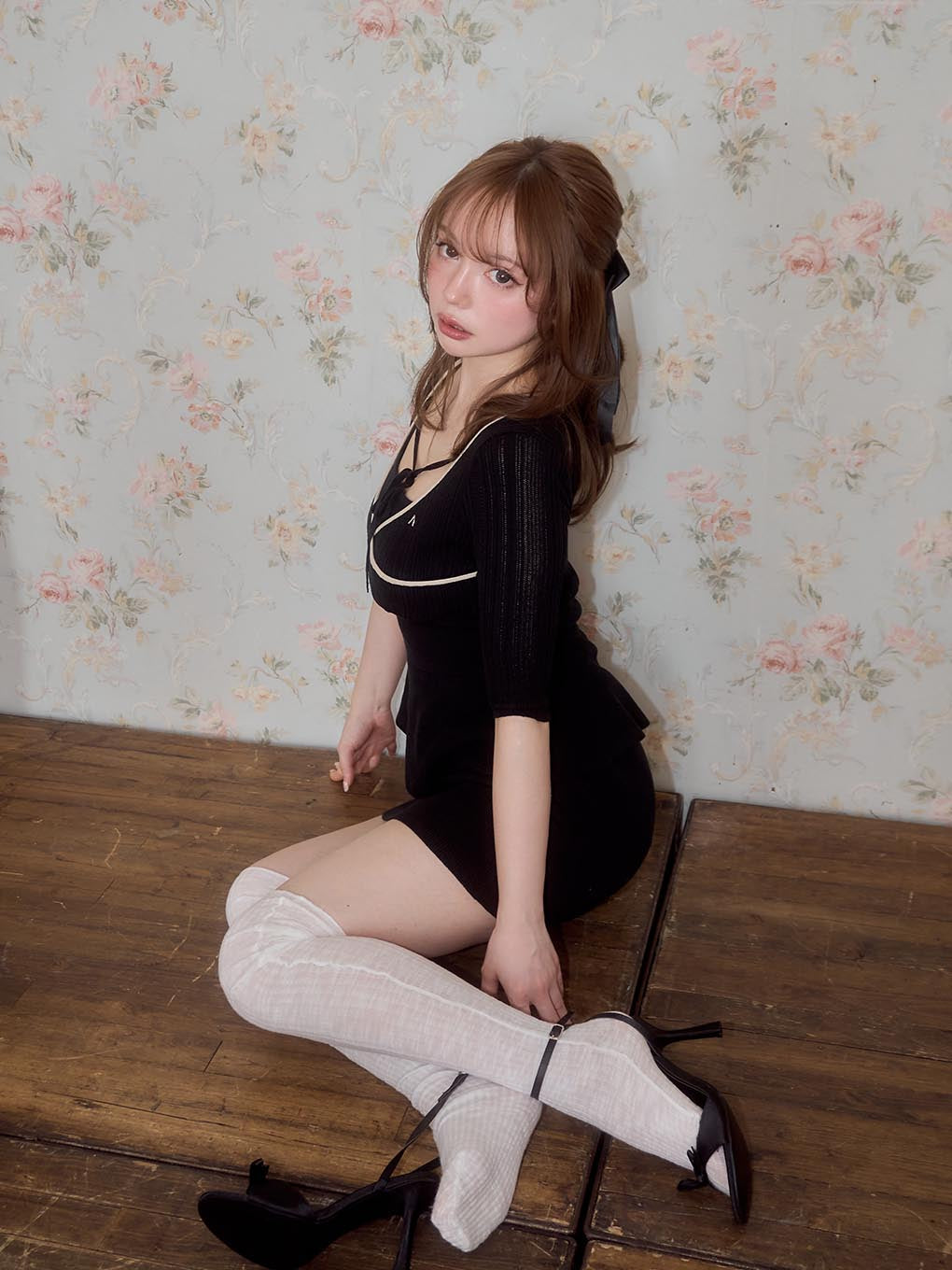 Peplum crochet knit set up