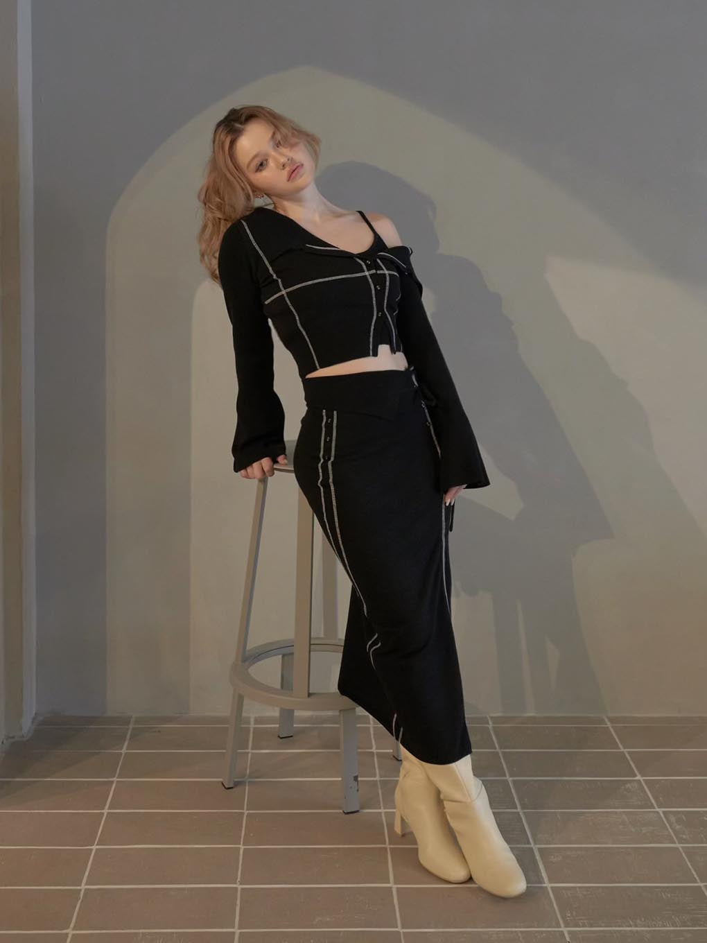 Belinda knit slit skirt