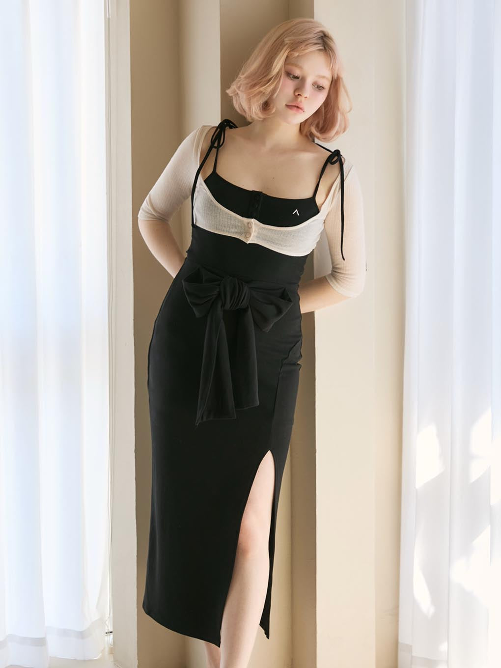 Lady like ribbon dress