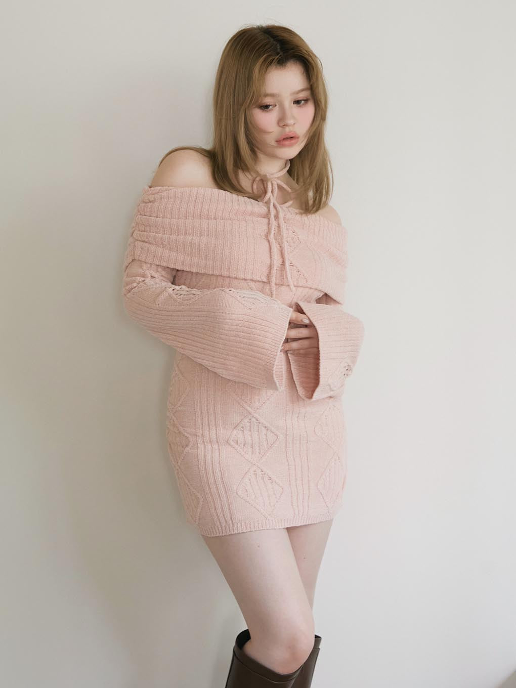 Cameron cable knit mini dress