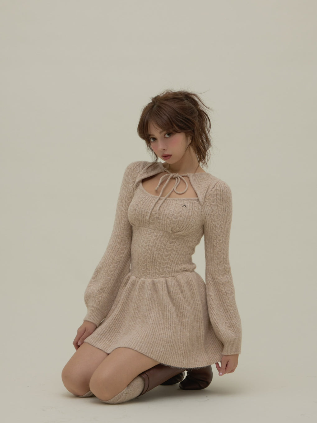 Amy cable flare mini dress