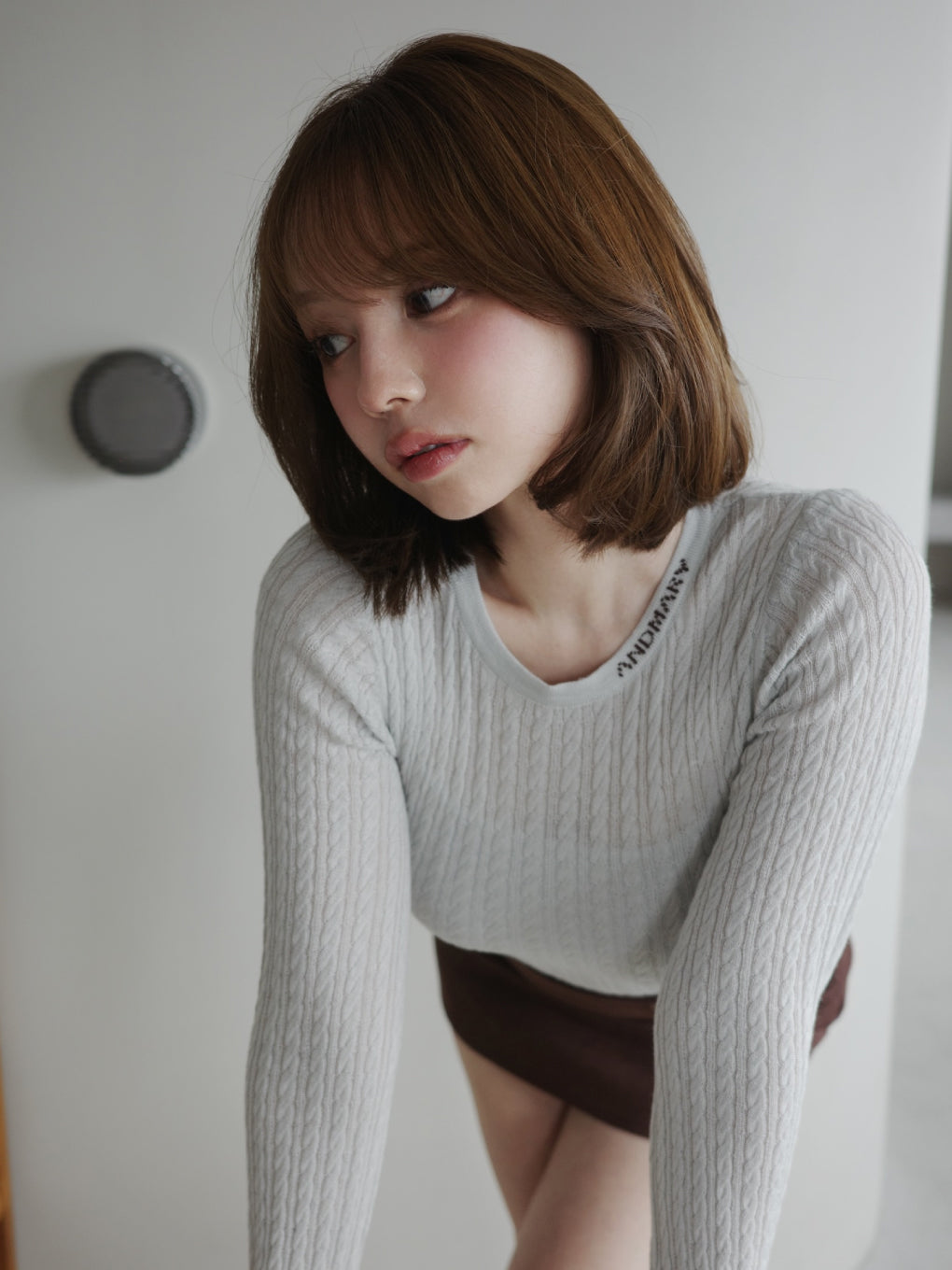 Logo knit tops