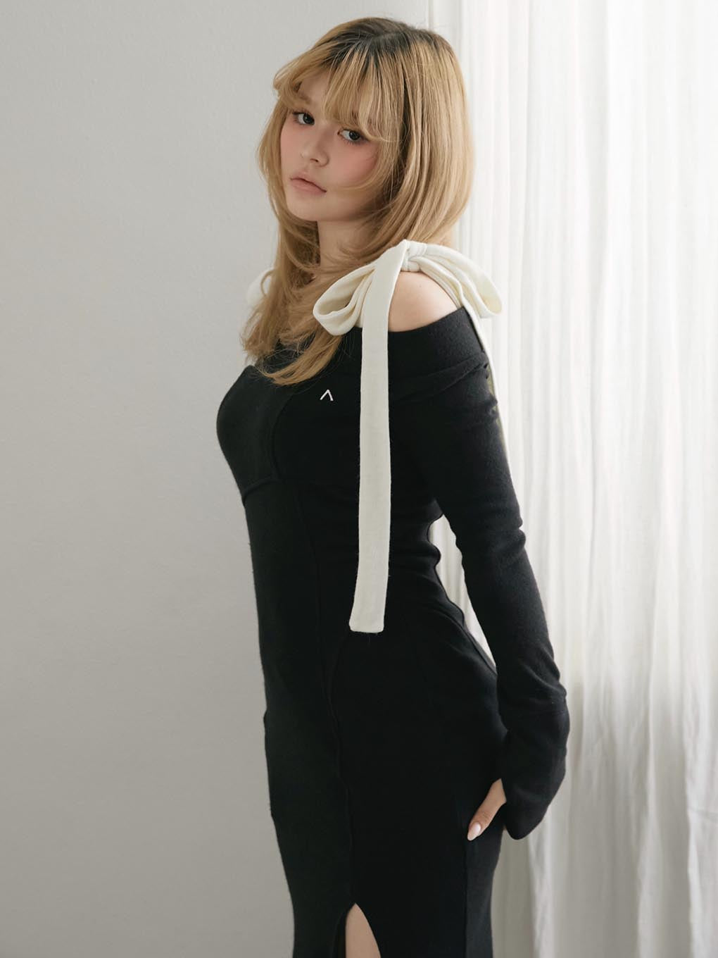 Rathy ribbon long dress