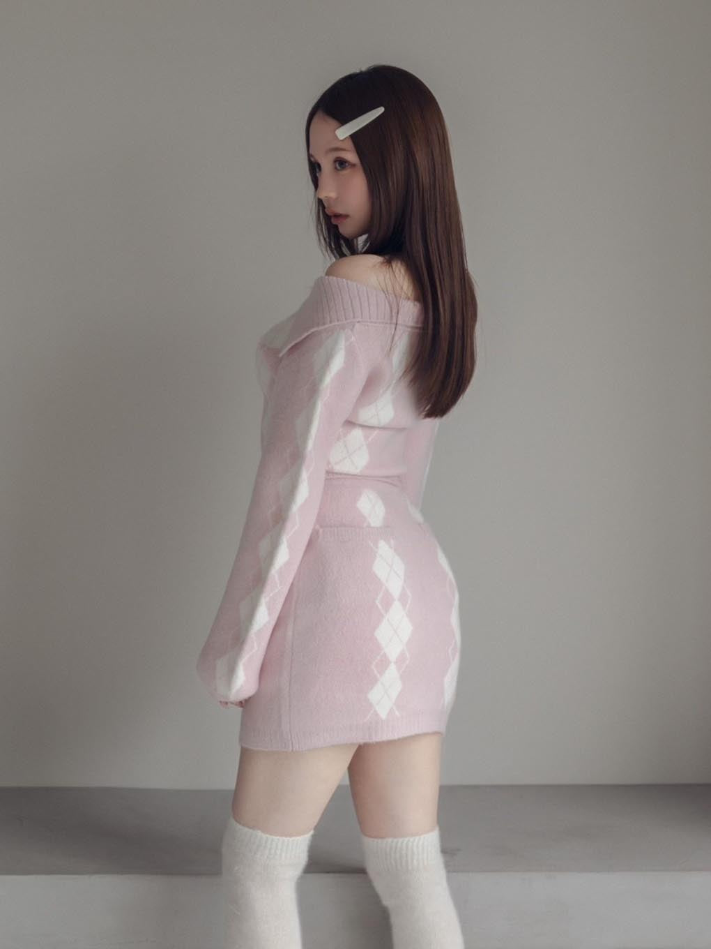 Dona argyle knit set up