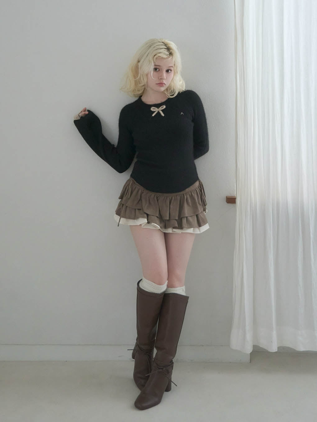 Baby ribbon knit tops