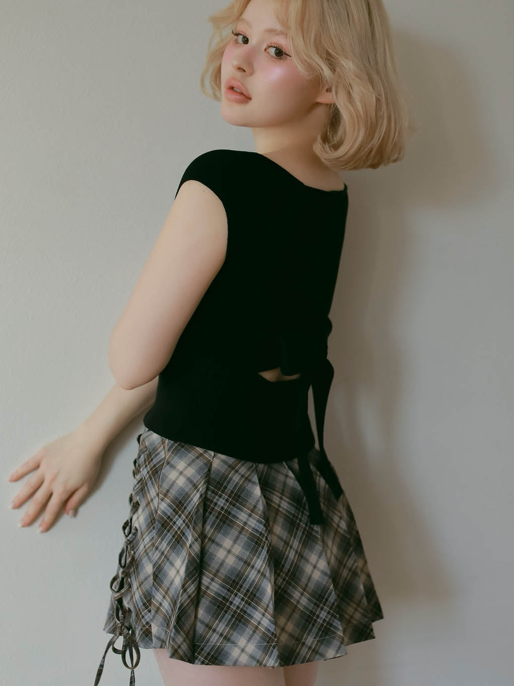 Sonia lace up mini skirt