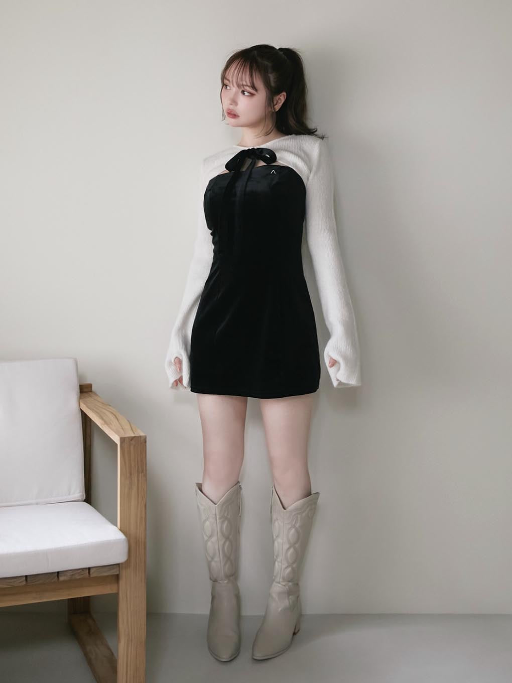 Anita ribbon mini dress