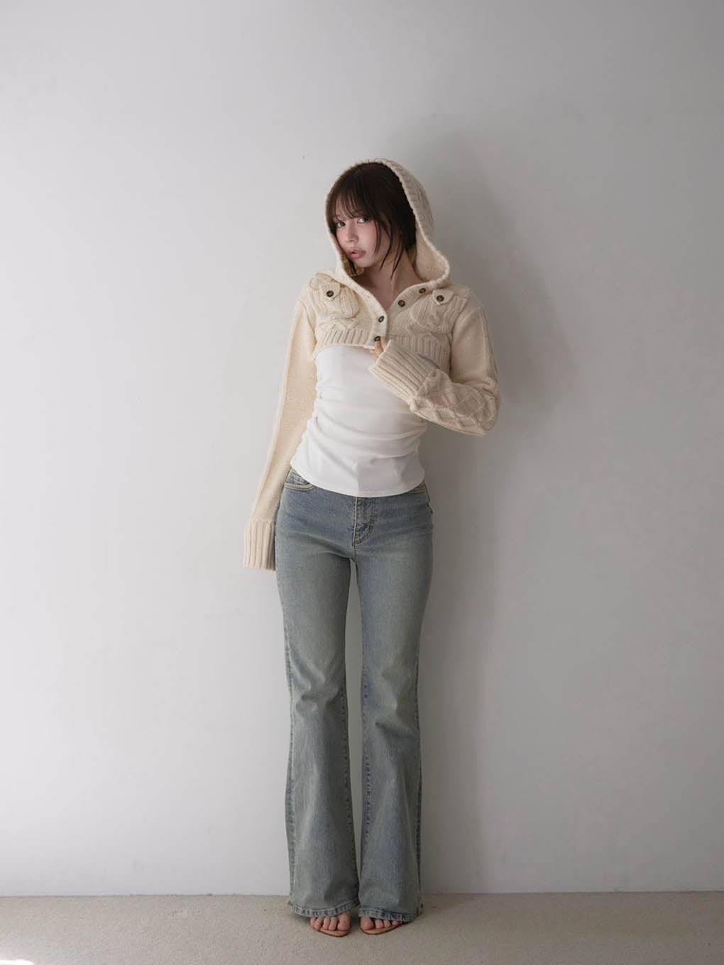 Mary logo cable knit set