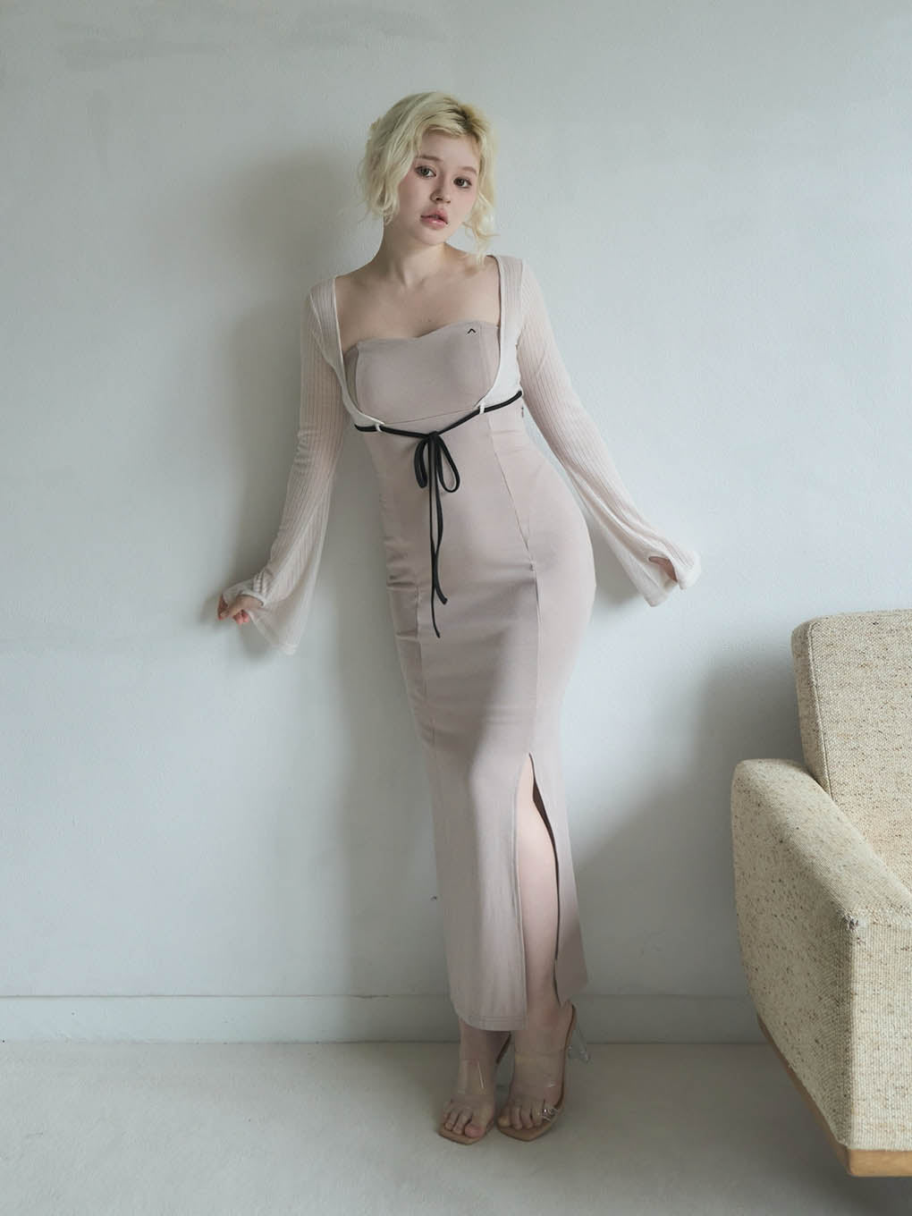 Lona ribbon long dress