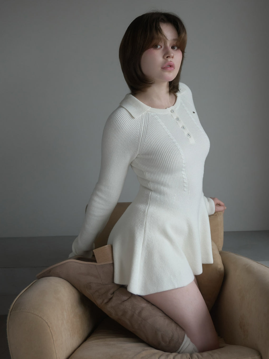 Milly peplum knit set up