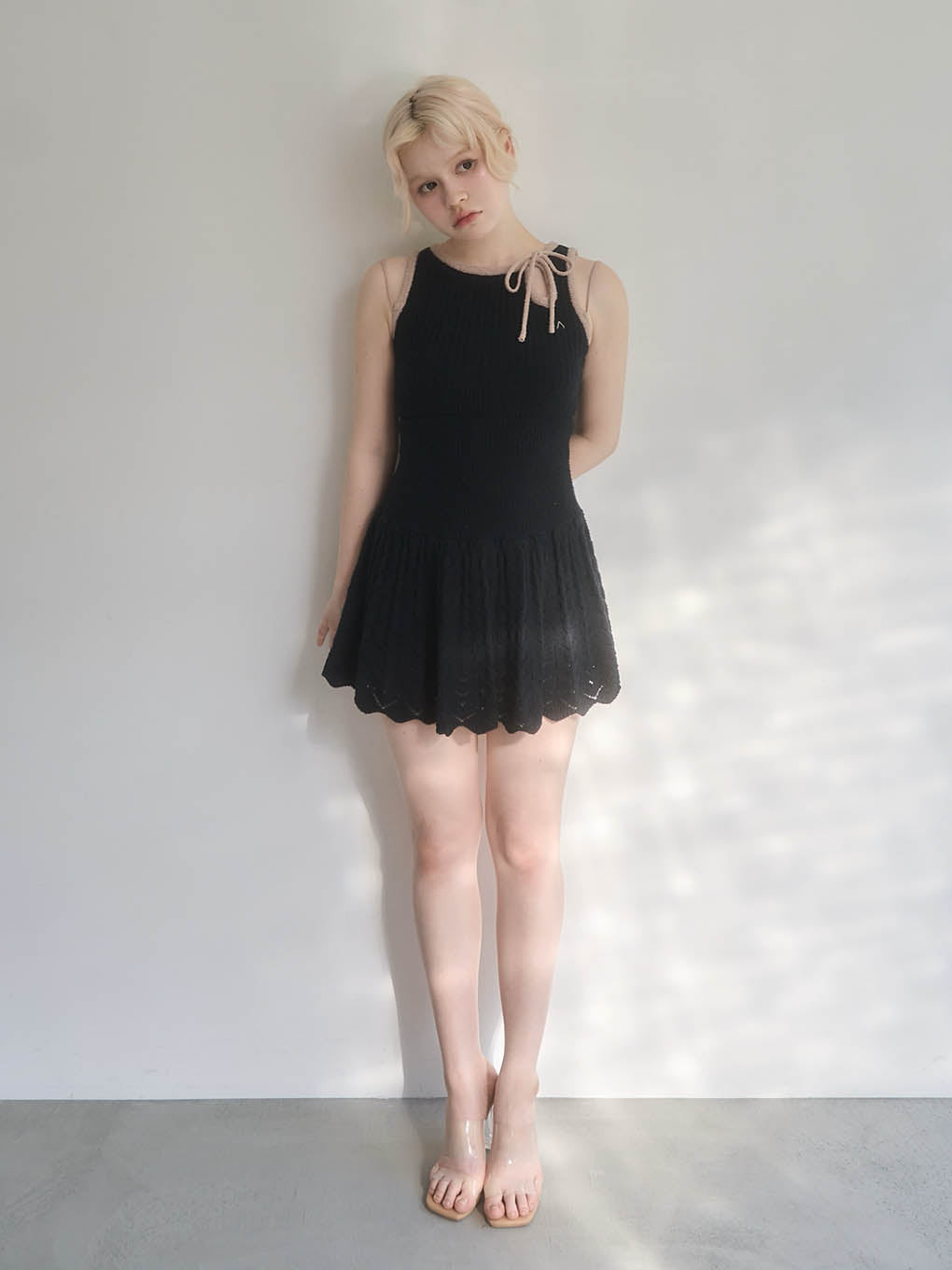 Heart crochet mini dress