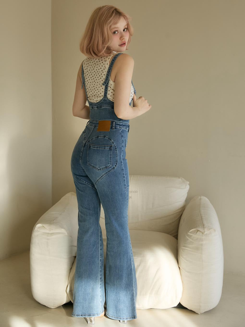 Heart hip denim allinone