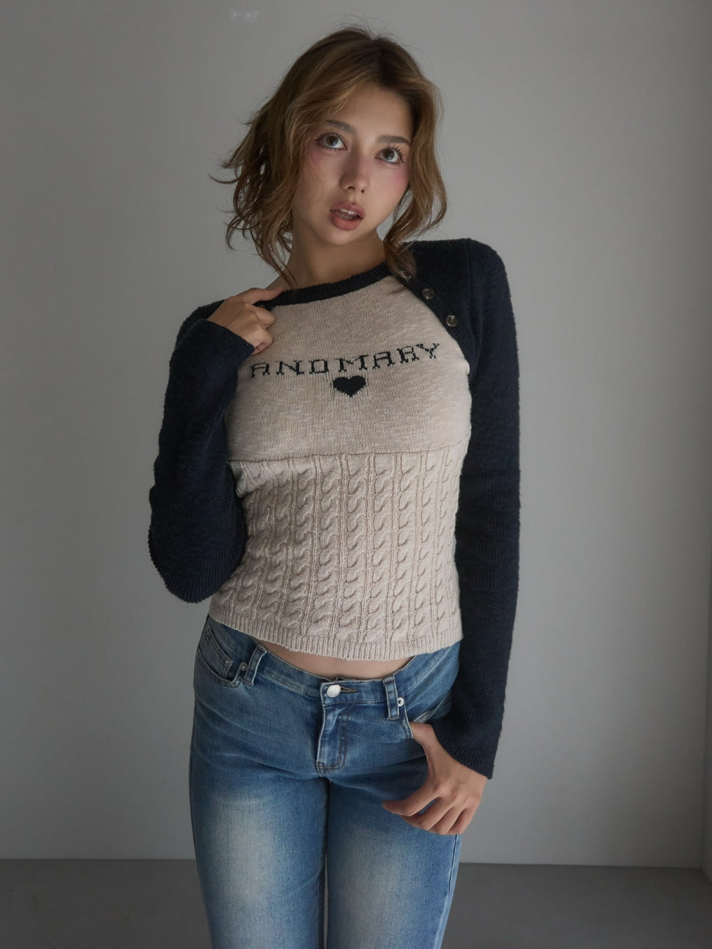 Dot logo raglan tops