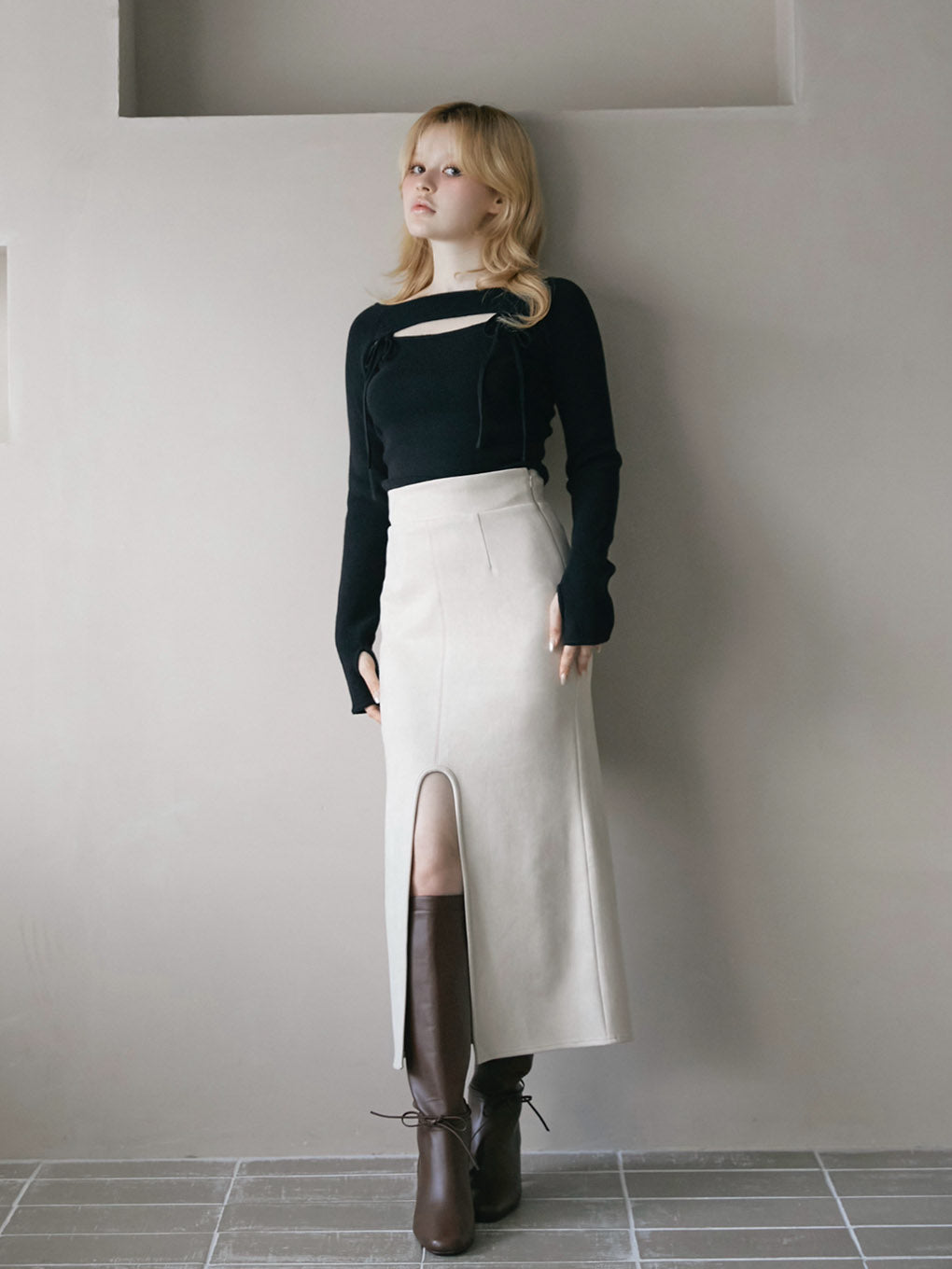 Quinn slit skirt