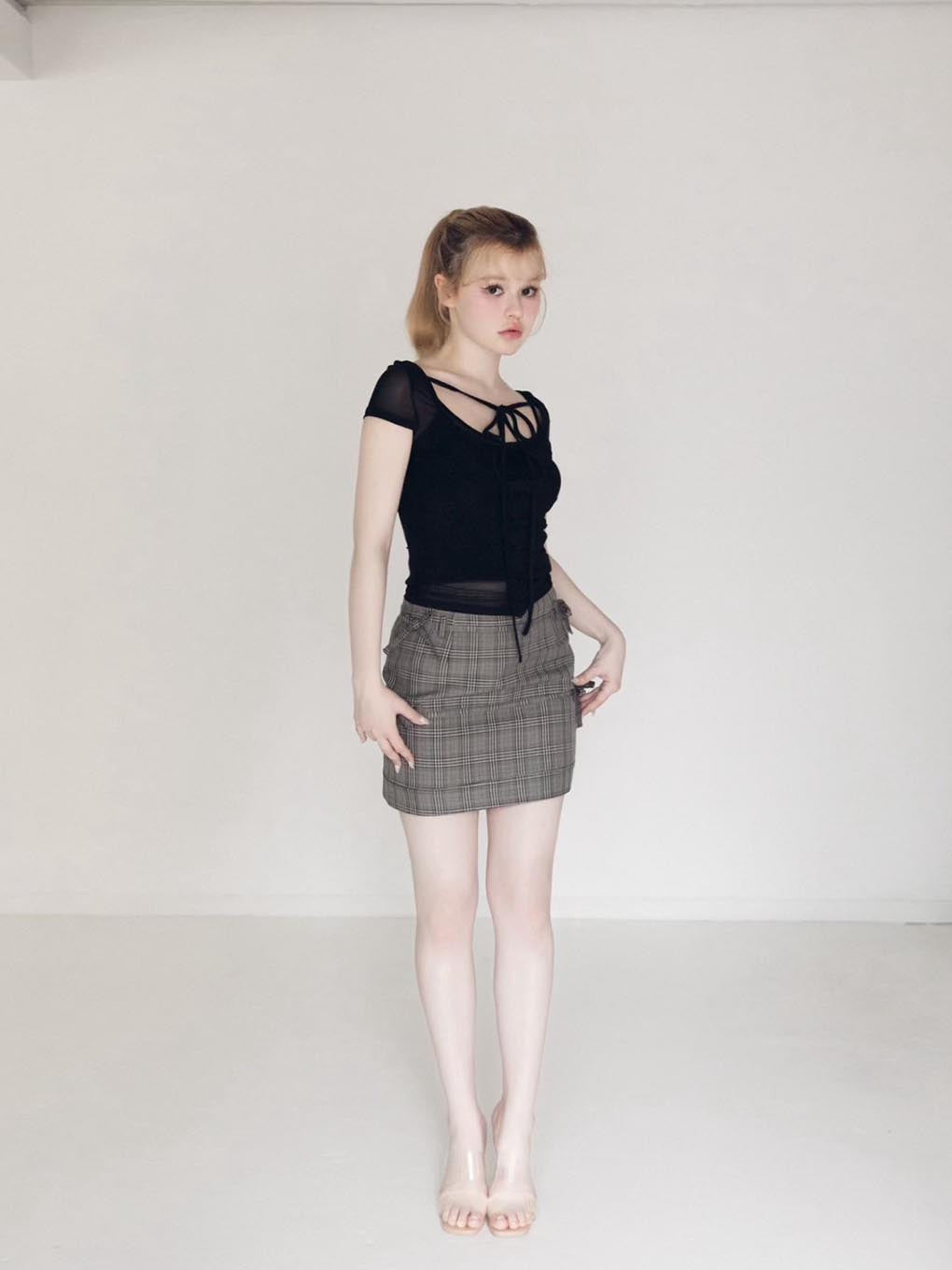 Hanna check mini skirt