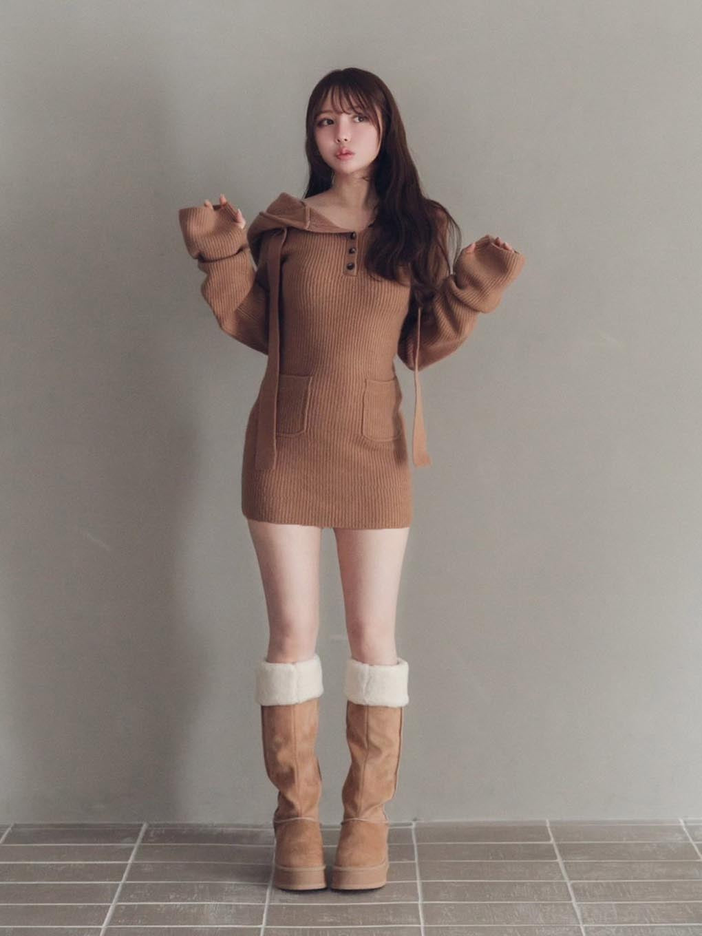 Alma button mini dress