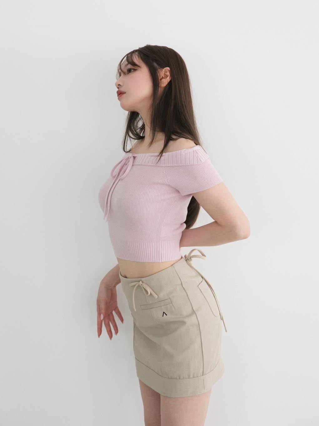 Lara ribbon mini skirt