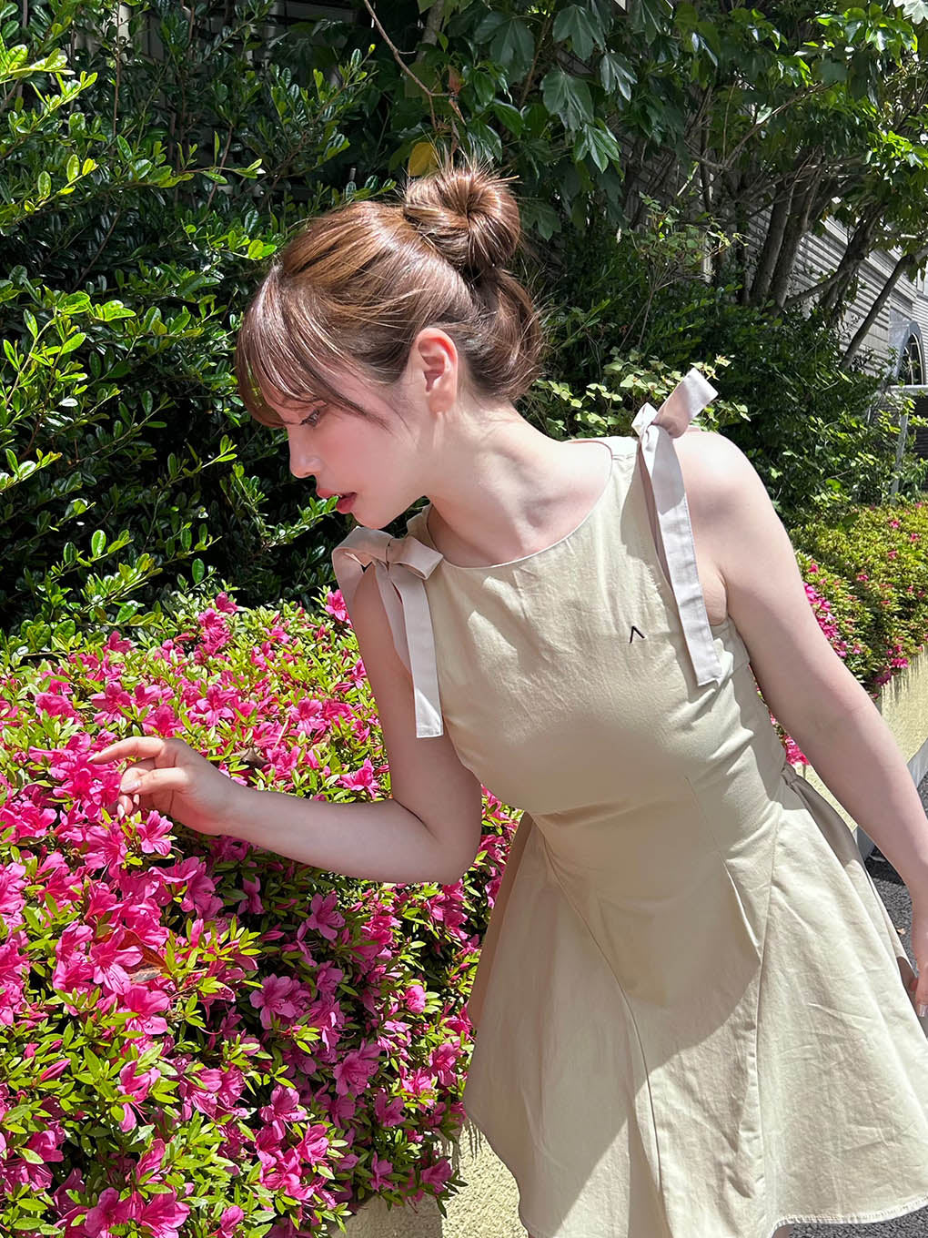 Jozy ribbon flare mini dress