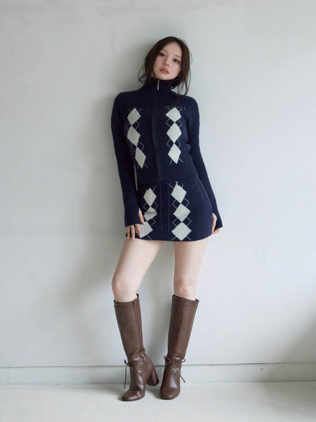 Argyle knit set up
