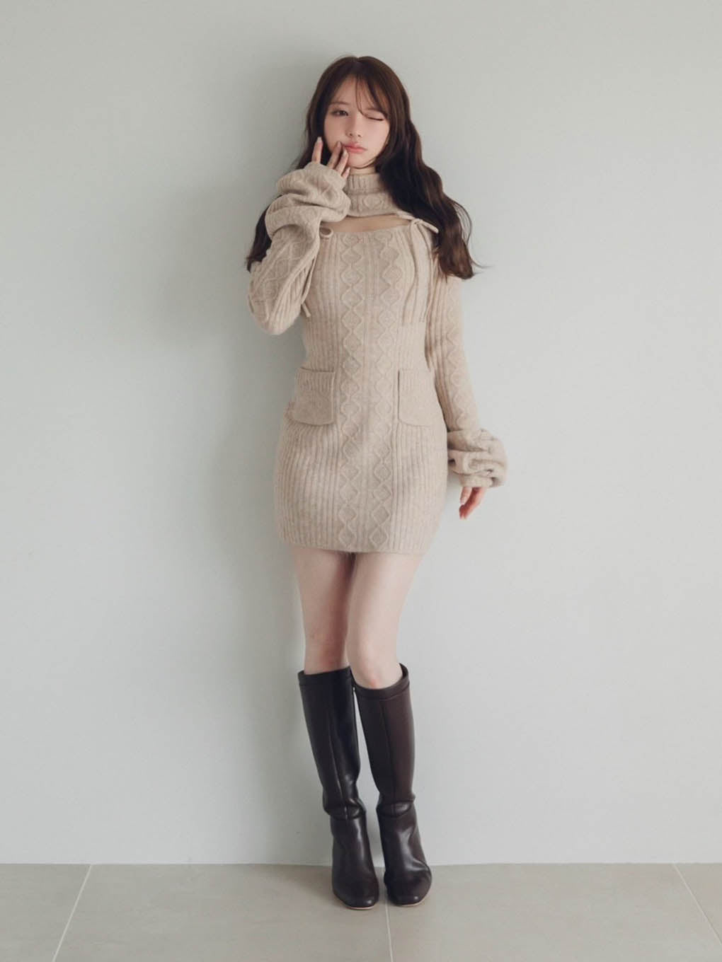 Bebe ribbon mini dress